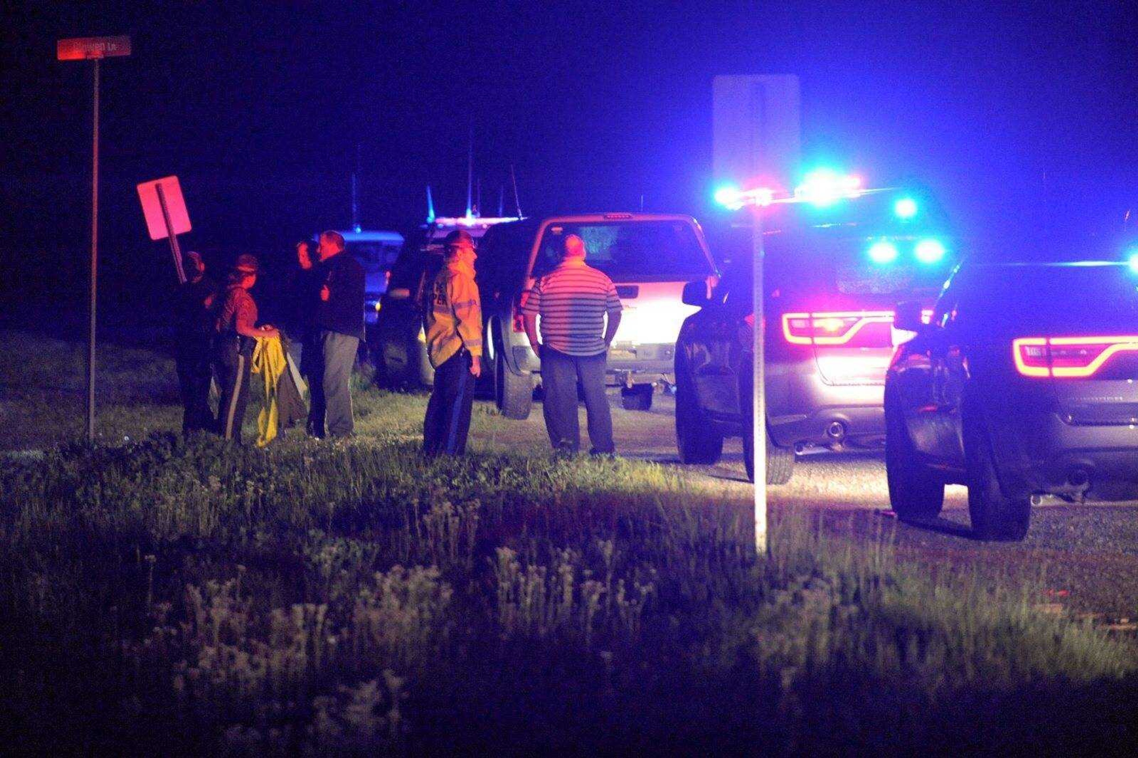 Members of the Missouri State Highway Patrol and the Cape Girardeau Sheriff's Department work the scene of an officer-involved shooting Friday on Highway 177 near the Lil' Country Store near Neely's Landing.