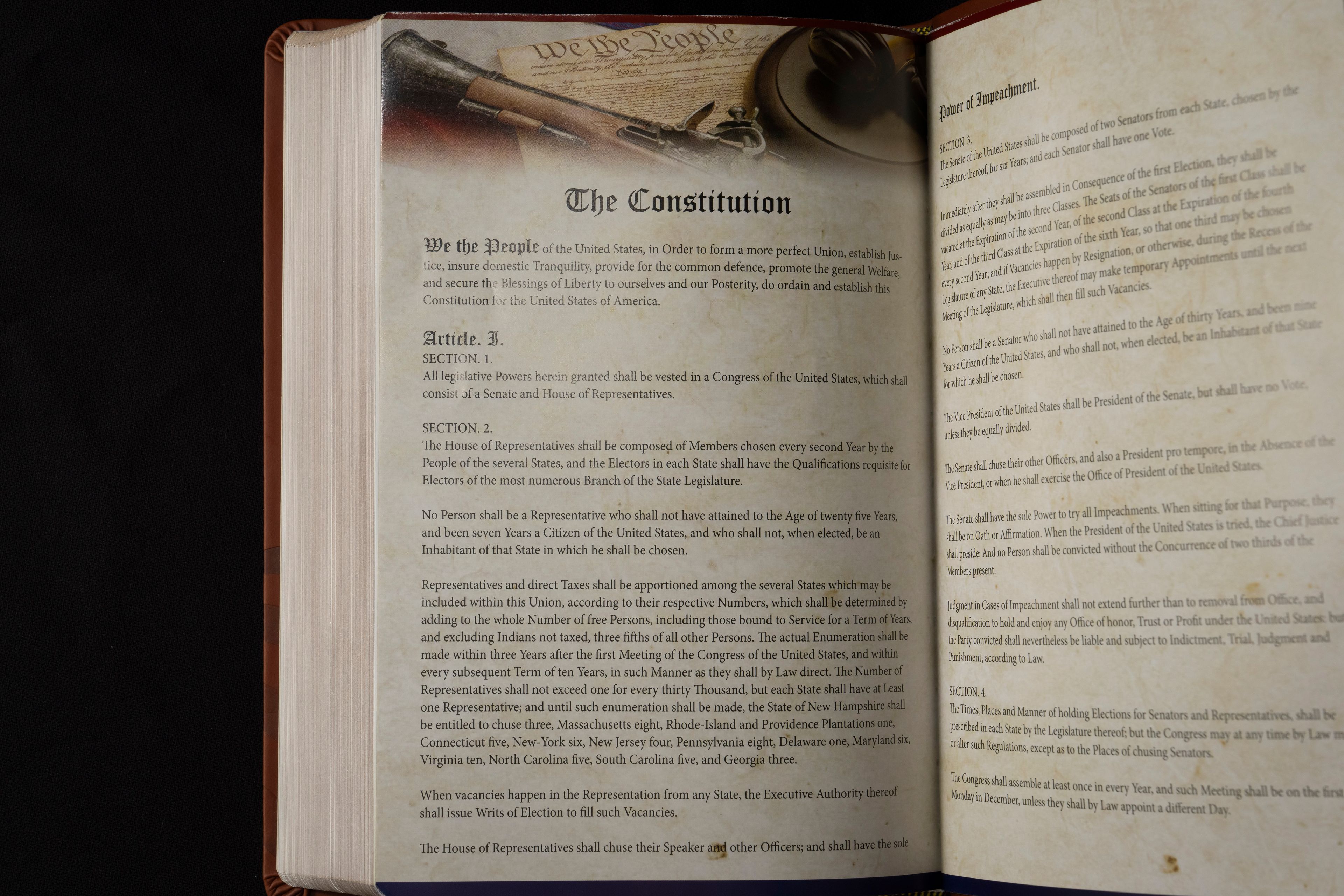 The Constitution of the United States is printed in Republican presidential nominee former President Donald Trump's "God Bless the USA" Bible in Washington, Tuesday, Oct. 8, 2024. (AP Photo/Ben Curtis)