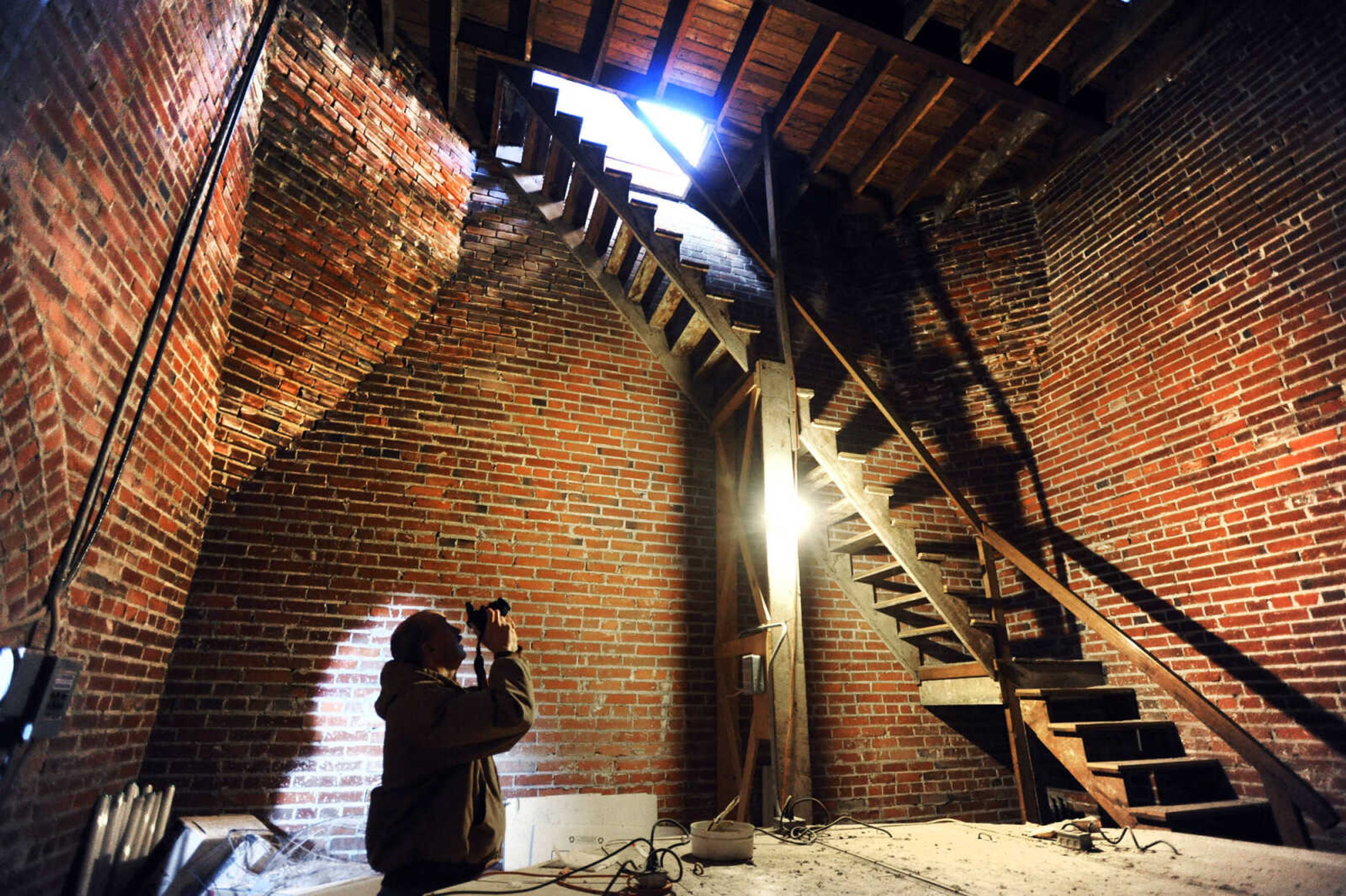 LAURA SIMON ~ lsimon@semissourian.com

Associate Commissioner Charlie Herbst takes photos inside the dome of the Cape Girardeau County Courthouse in Jackson, Missouri, Wednesday, Feb. 18, 2015.