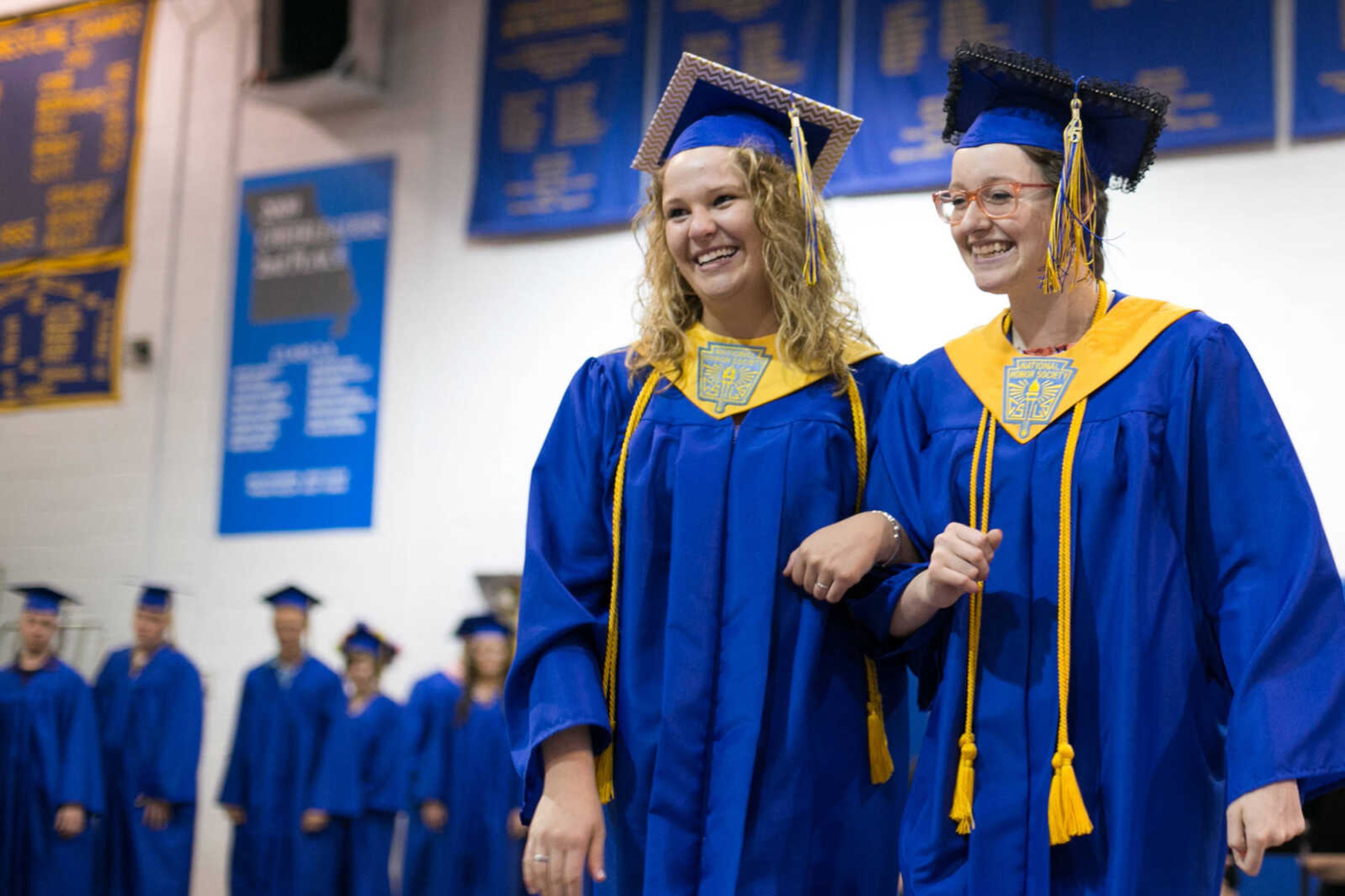 GLENN LANDBERG ~ glandberg@semissourian.com

Scott City seniors walk to their seats before the Scott City commencement Sunday, May 17, 2015 at Scott City High School.