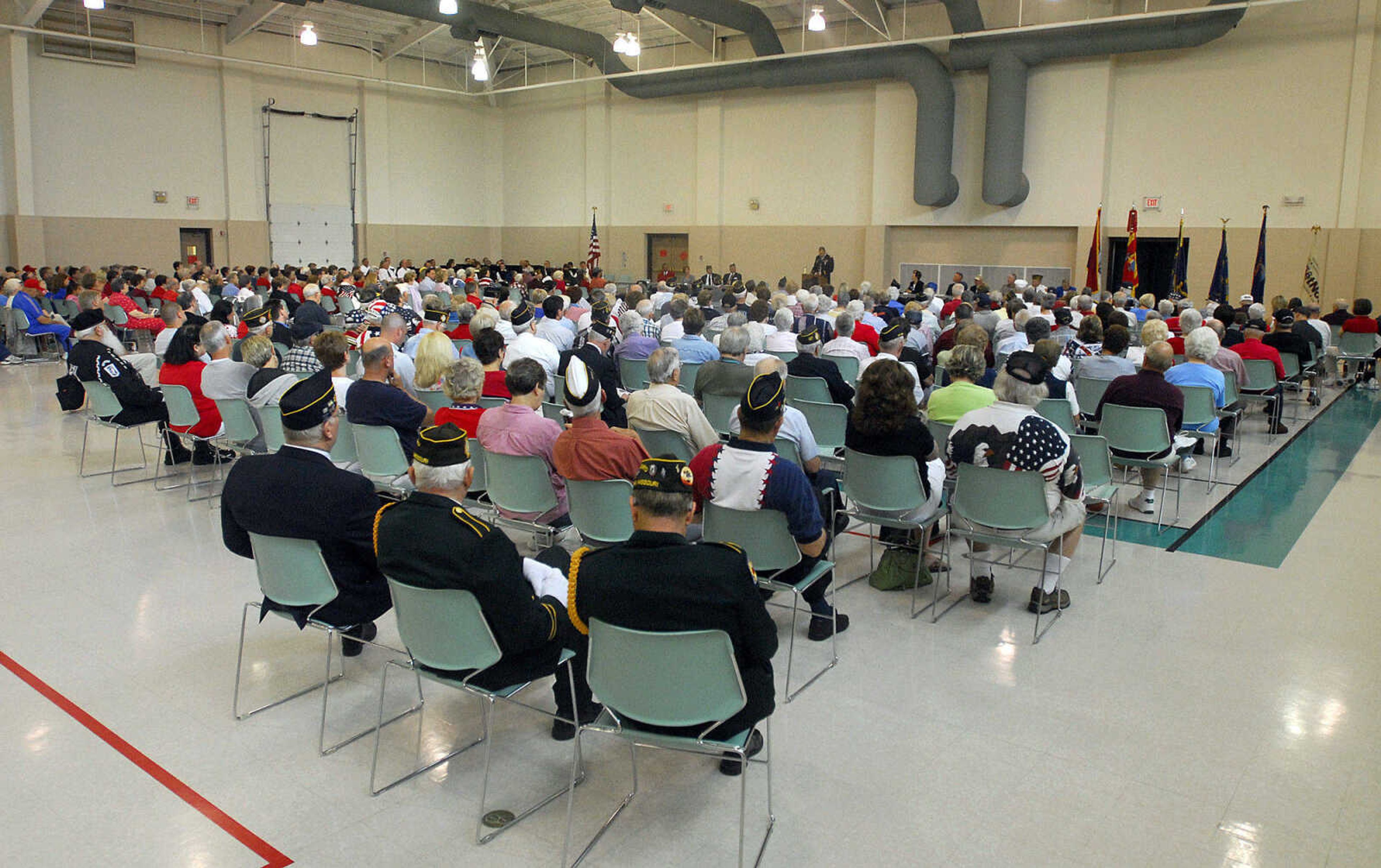 LAURA SIMON~lsimon@semissourian.com
Around 400 people attend the Memorial Day Program at the Osage Community Centre Monday, May 31, 2010.