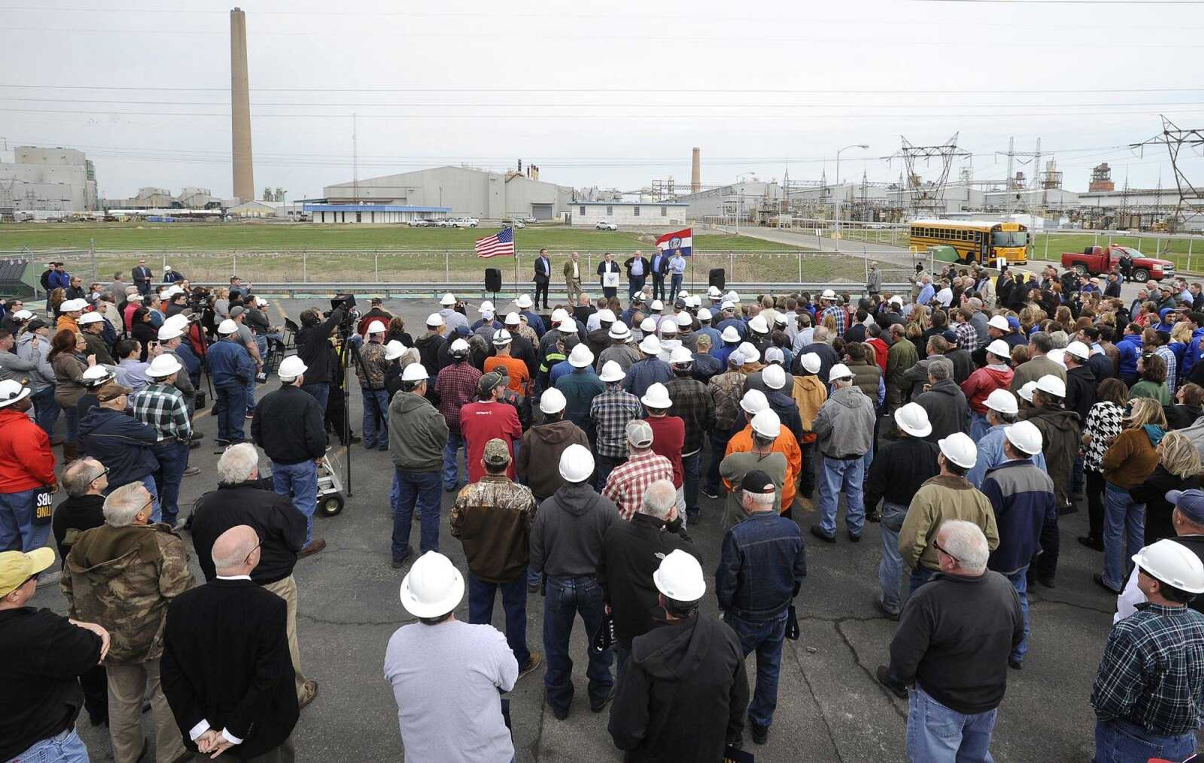 Rob Dixon, director of the Missouri Department of Economic Development, speaks Friday at Magnitude 7 Metals in New Madrid County, Missouri.