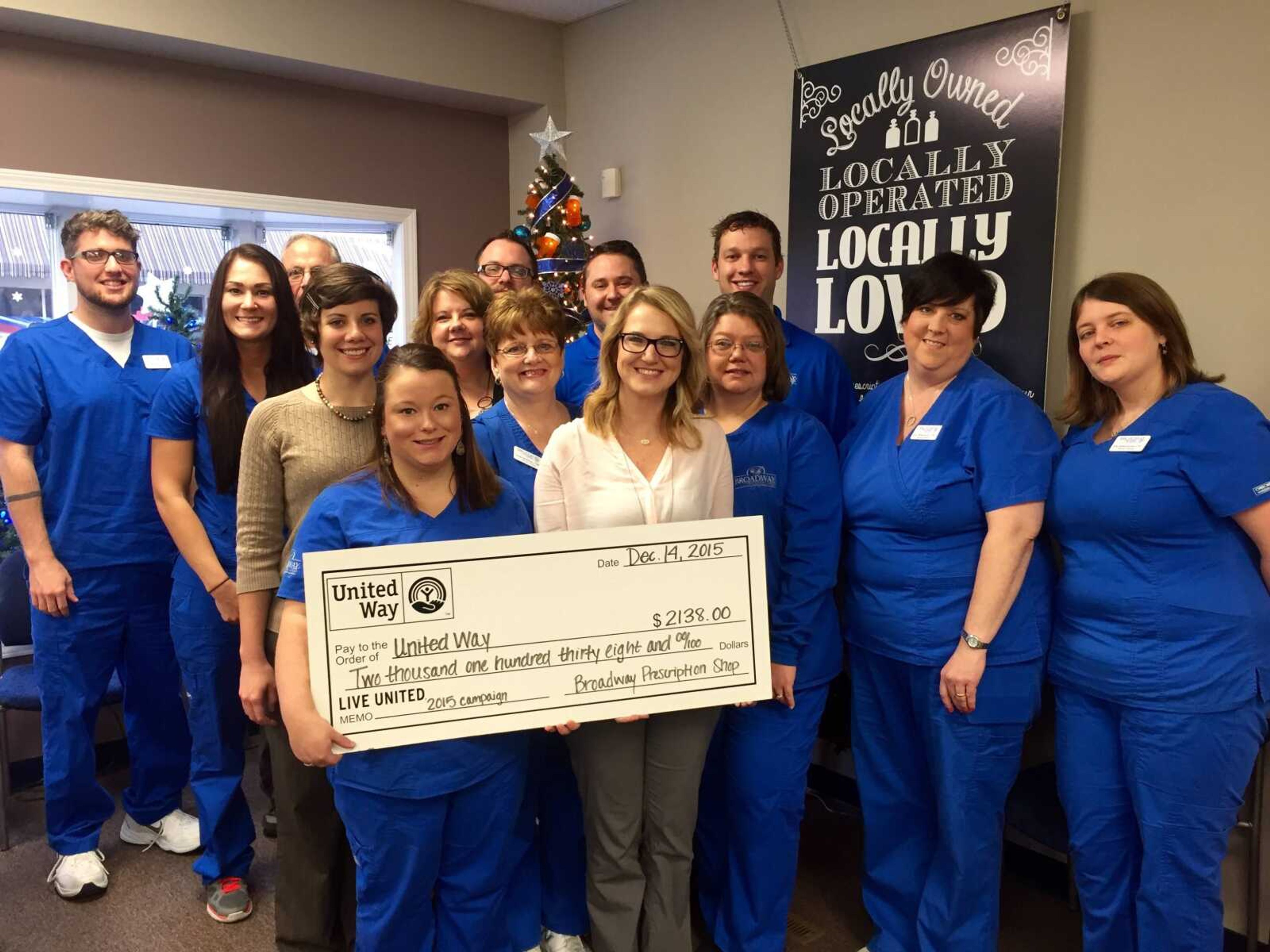 Broadway Prescription Shop donates to United Way