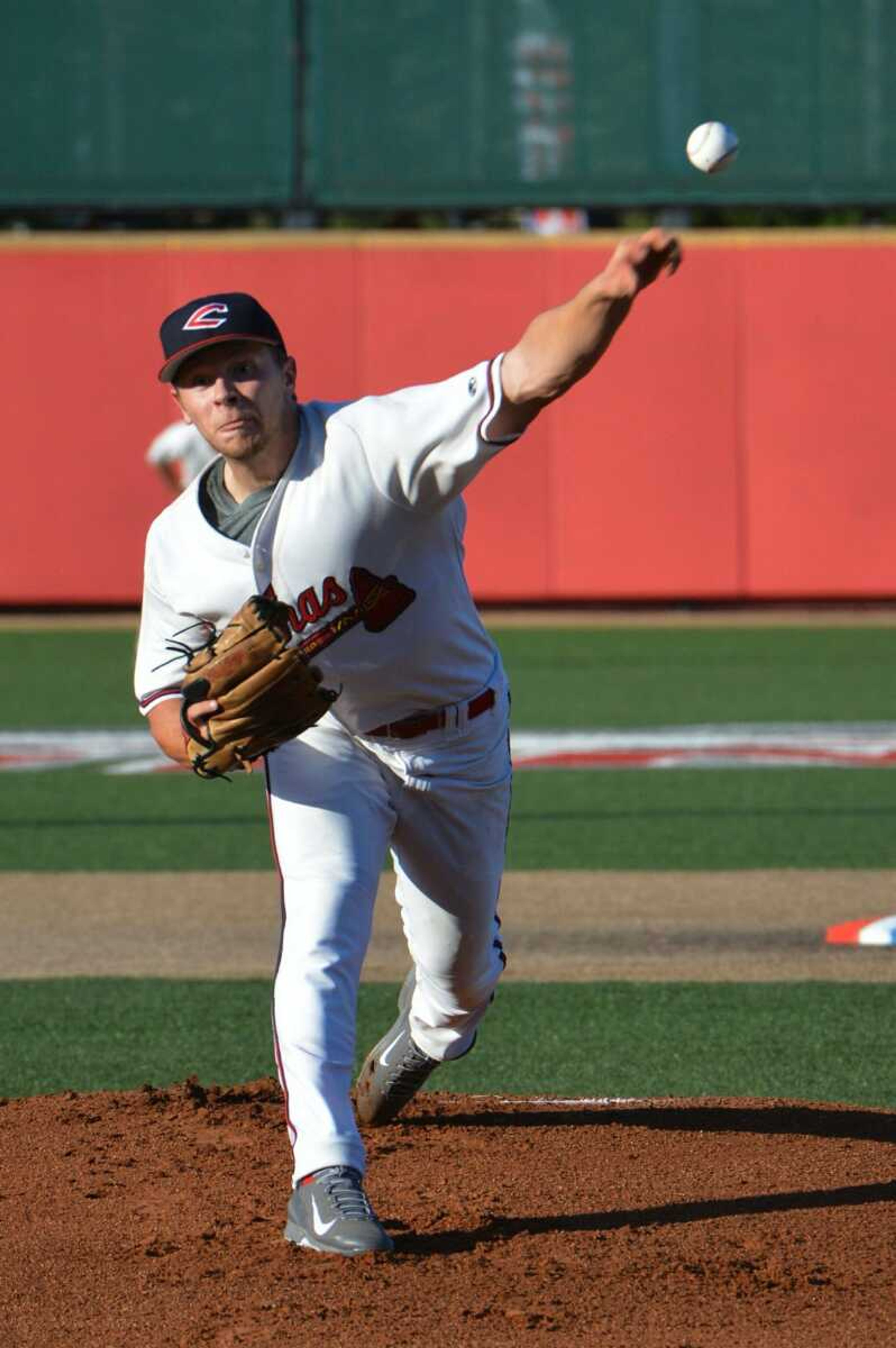 Capahas starter Adam Pennington pitches against the Wichita Alumni on Monday at the NBC World Series in Wichita, Kansas. (Wayne Mcpherson)