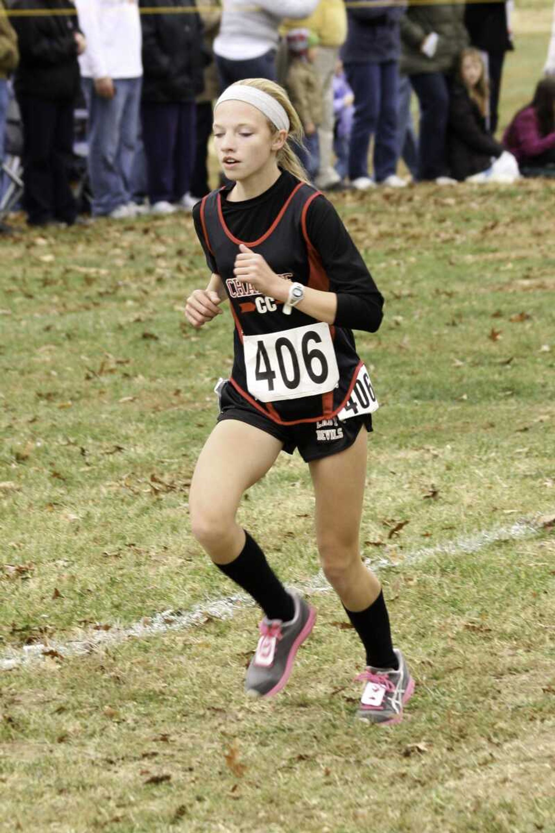 Chaffee sophomore Molli McGowan runs to a 52nd-place finish at the Class 1 state cross country meet Saturday in Jefferson City, Mo. (CHRIS AUCKLEY ~ Special to the Southeast Missourian)