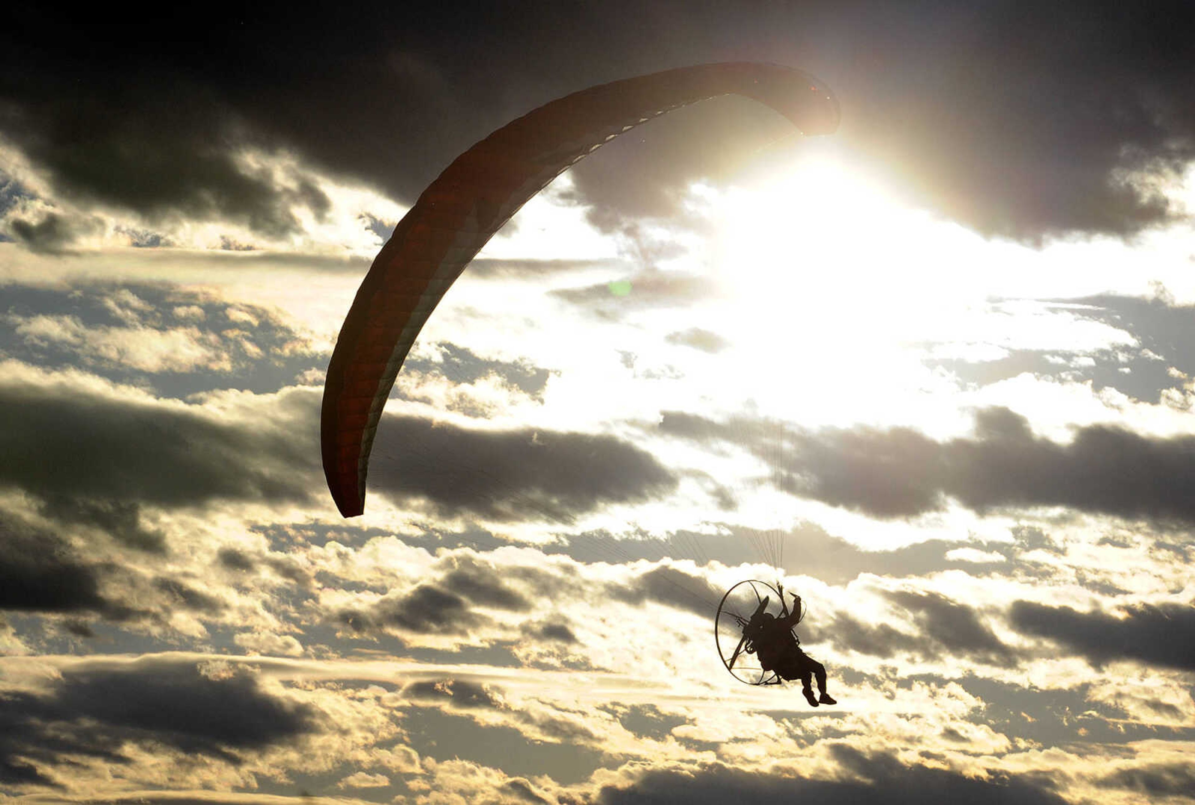 Kevin Rampley maneuvers across the landscape on Thursday, March 2, 2017, at the Fruitland International Airport in Jackson.