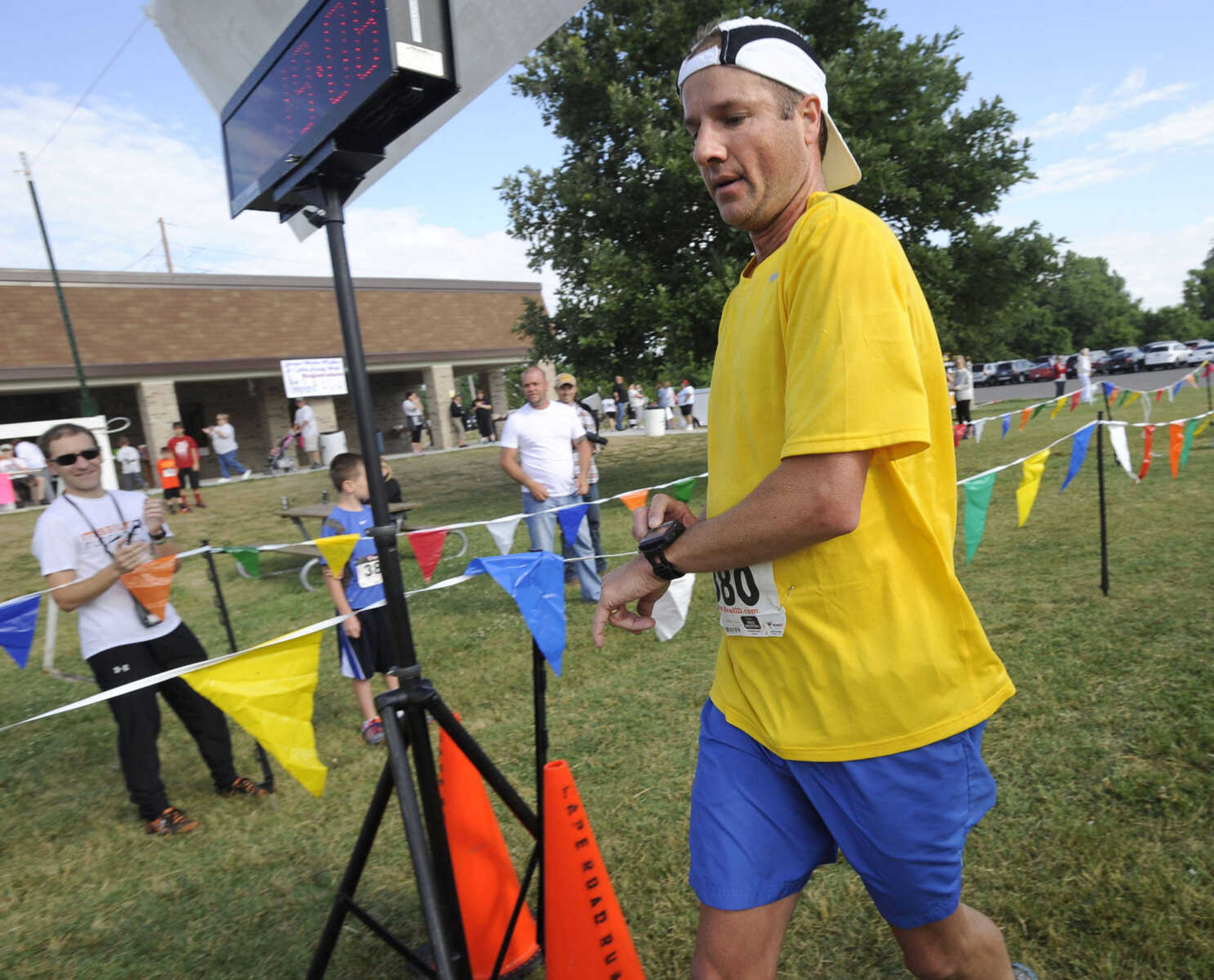 Joe Windeknecht is first to finish the Jacque Waller 5K walk/run.