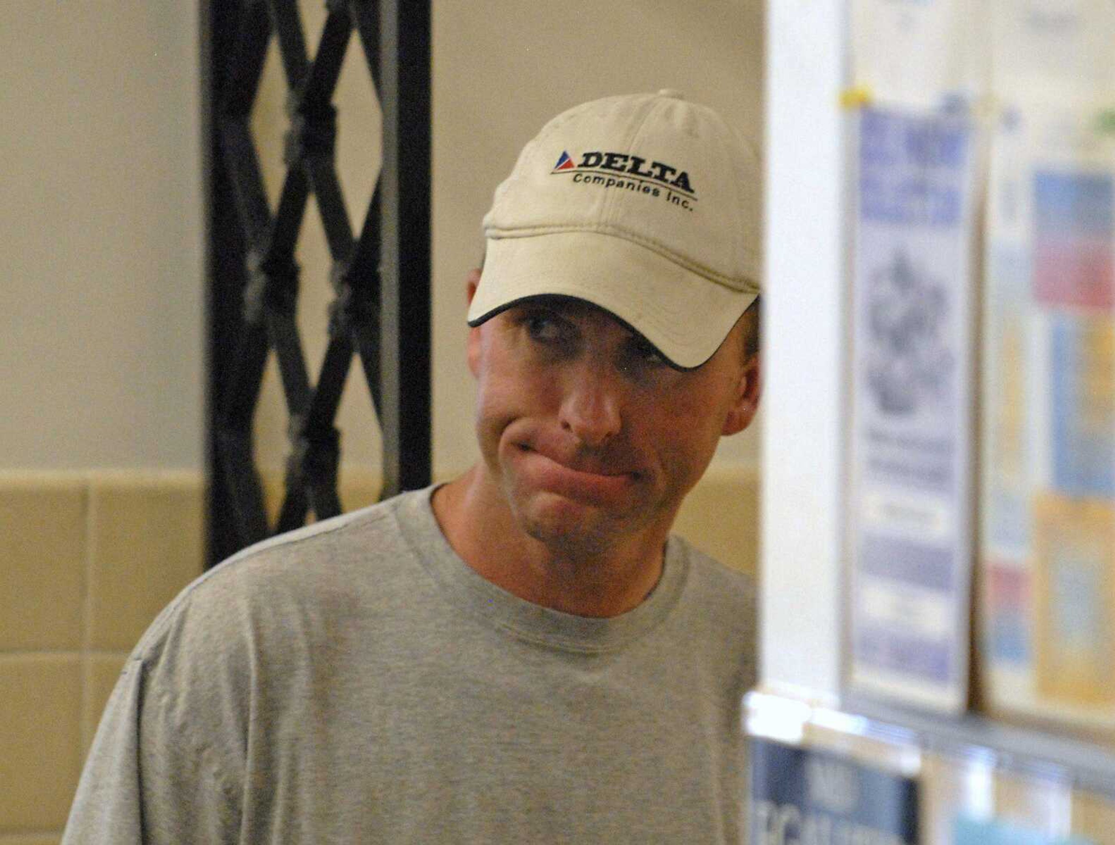 Clay Waller waits for the start of a custody hearing Tuesday at the Common Pleas Courthouse in Cape Girardeau. (Kristin Eberts)