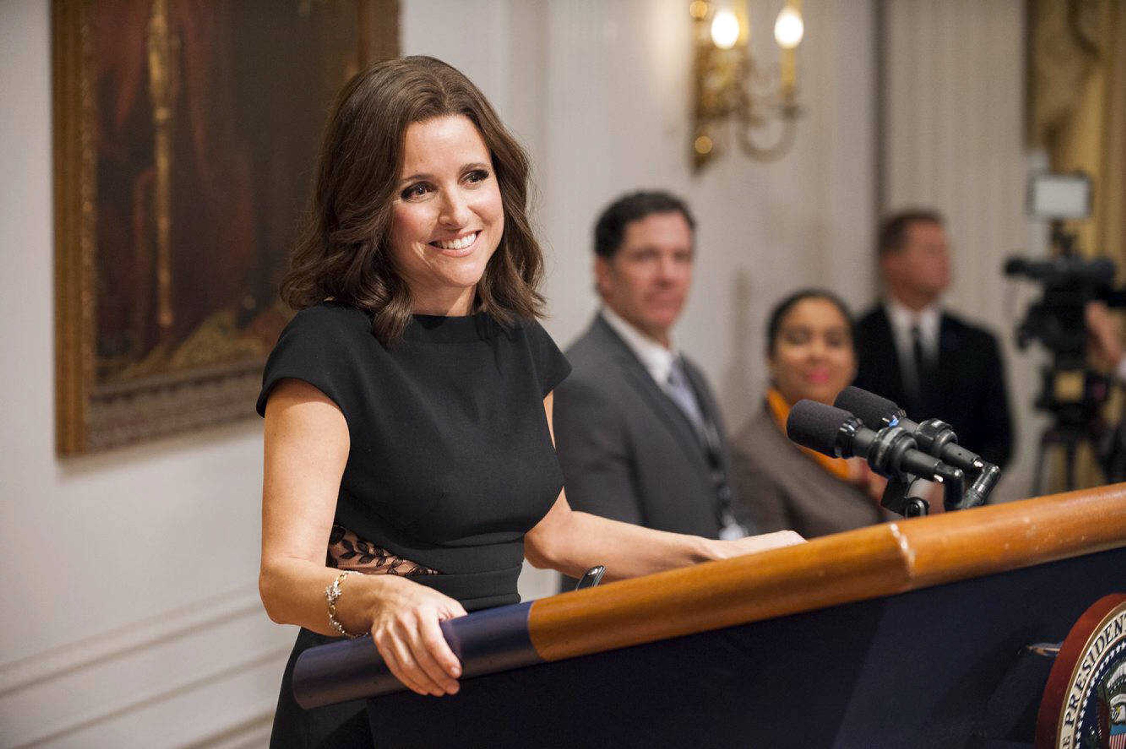 Julia Louis-Dreyfus in a scene from "Veep." Louis-Dreyfus was nominated for an Emmy Award for outstanding lead actress in a comedy series Thursday.