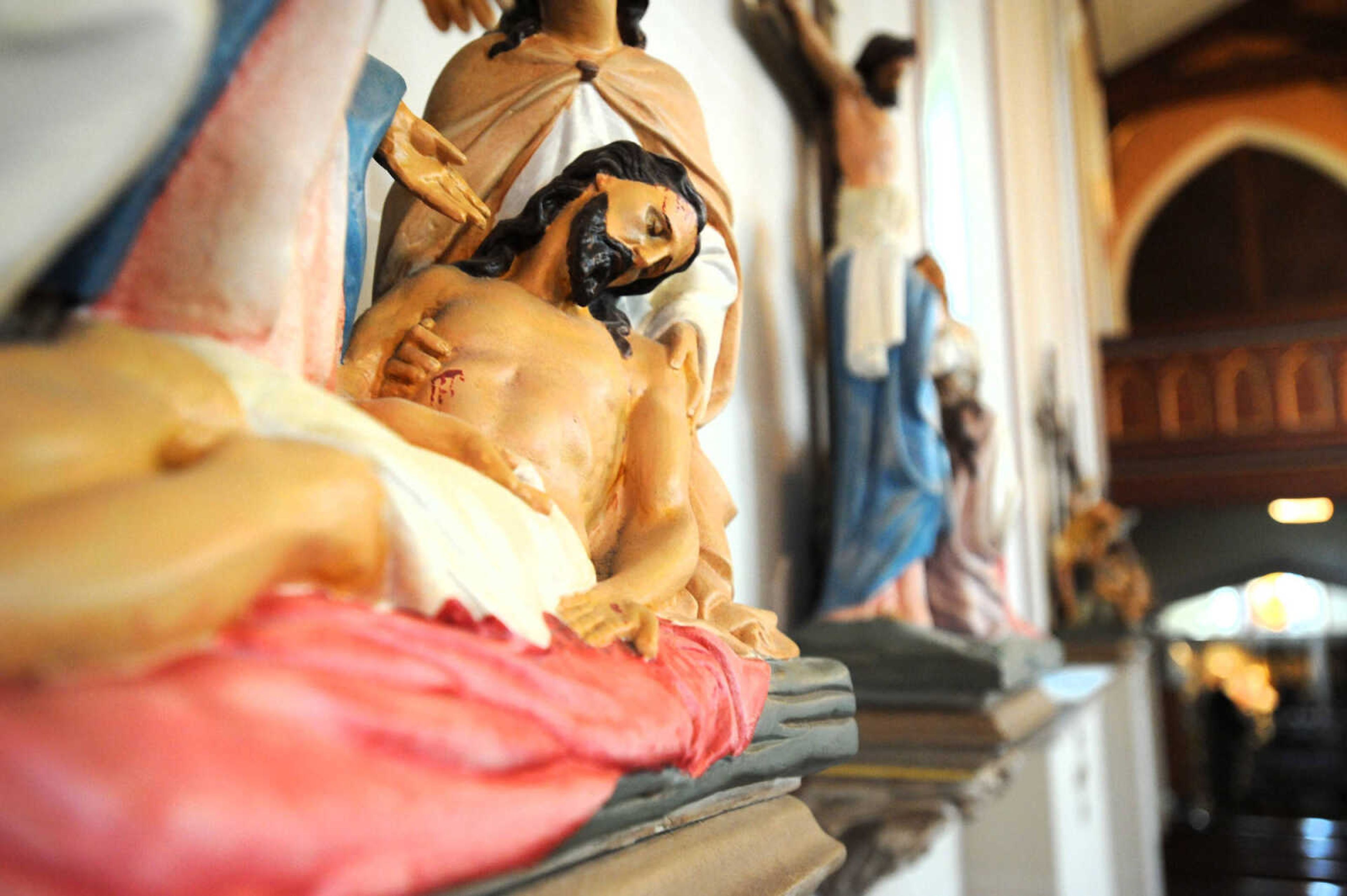 LAURA SIMON ~ lsimon@semissourian.com

The XIII station of the cross, Jesus is taken down from the cross, hangs in the sanctuary of Old St. Vincent's Catholic Church, Monday, March 30, 2015, in downtown Cape Girardeau.