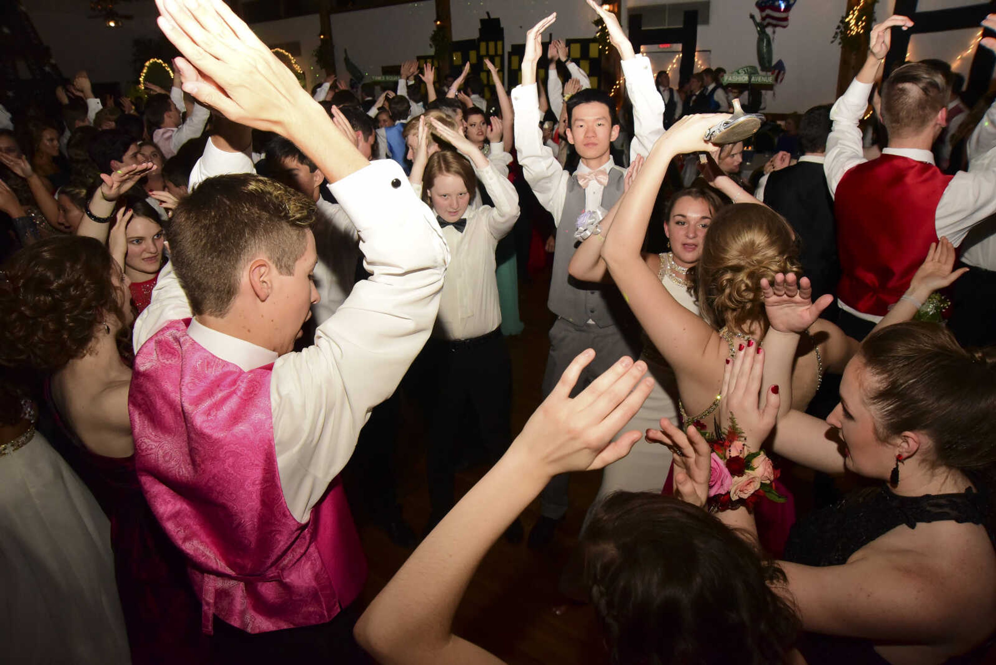 Students enjoy themselves during the Notre Dame prom Friday, May 5, 2017 at the Bavarian Halle in Jackson.