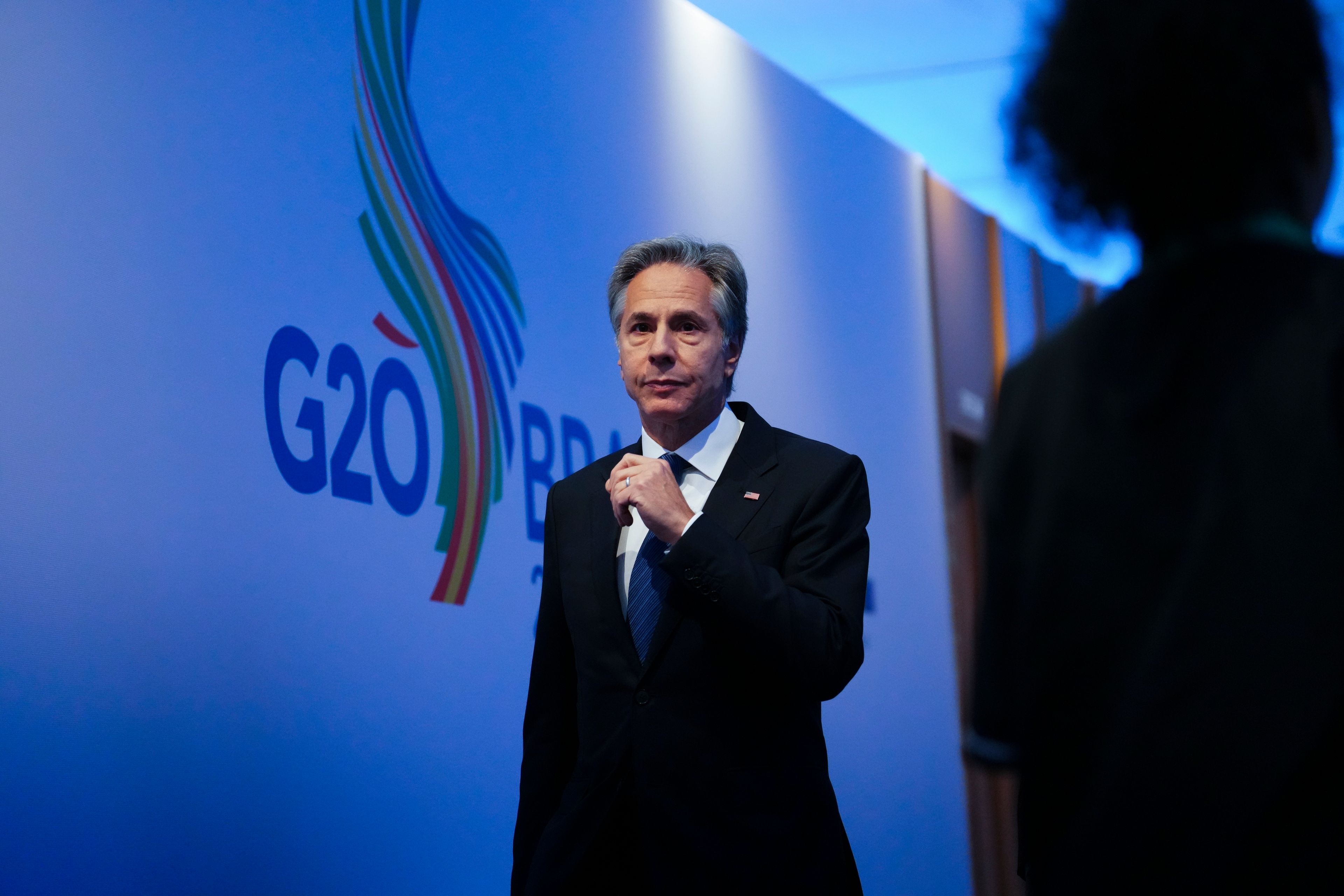 US Secretary of State Anthony Blinken takes part in the G20 Summit in Rio de Janeiro, Brazil Monday, Nov. 18, 2024. (Sean Kilpatrick/The Canadian Press via AP)