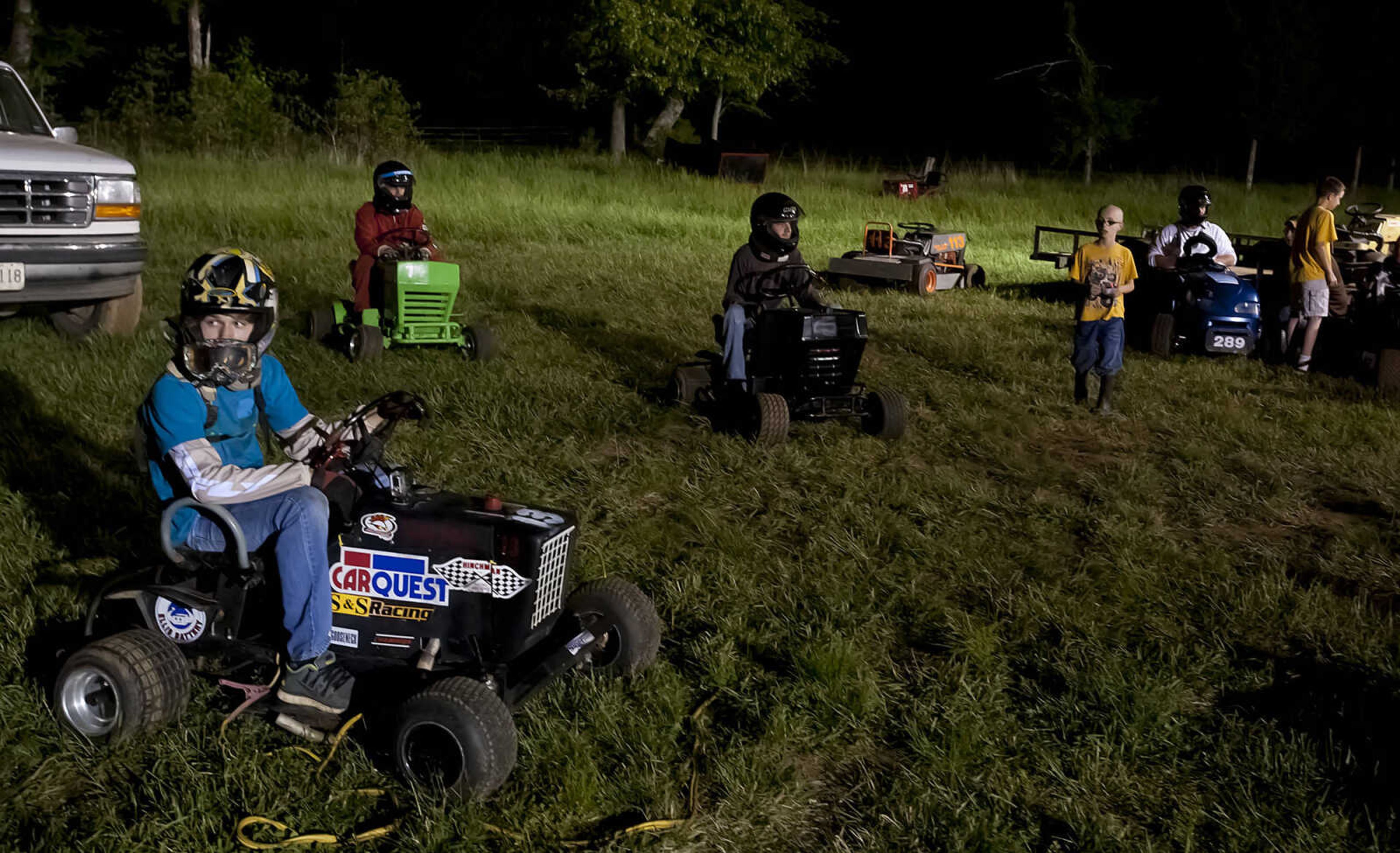 The Southeast Missouri Lawnmower Racing Association's Racing for a Cure presented by the Patton Lions Club at the Patton Saddle Club Saturday, May 10, in Patton, Mo. Proceeds from the event will go towards the Bollinger County Relay for Life.