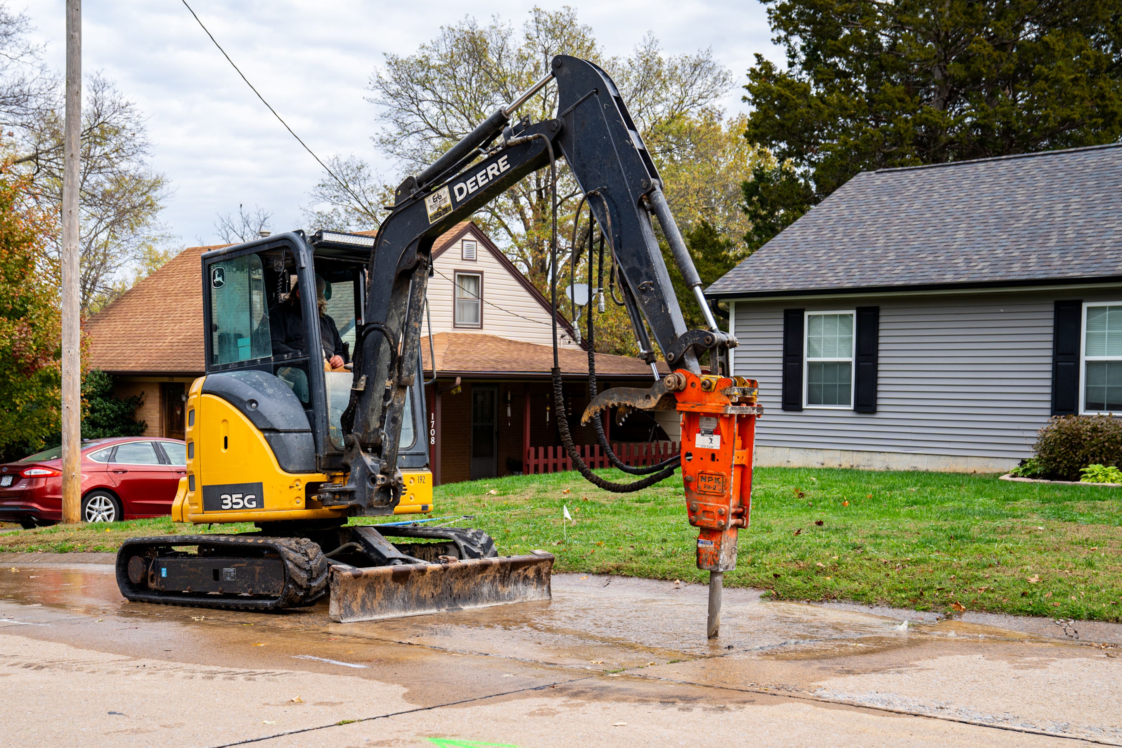 Water main breaks on David Street