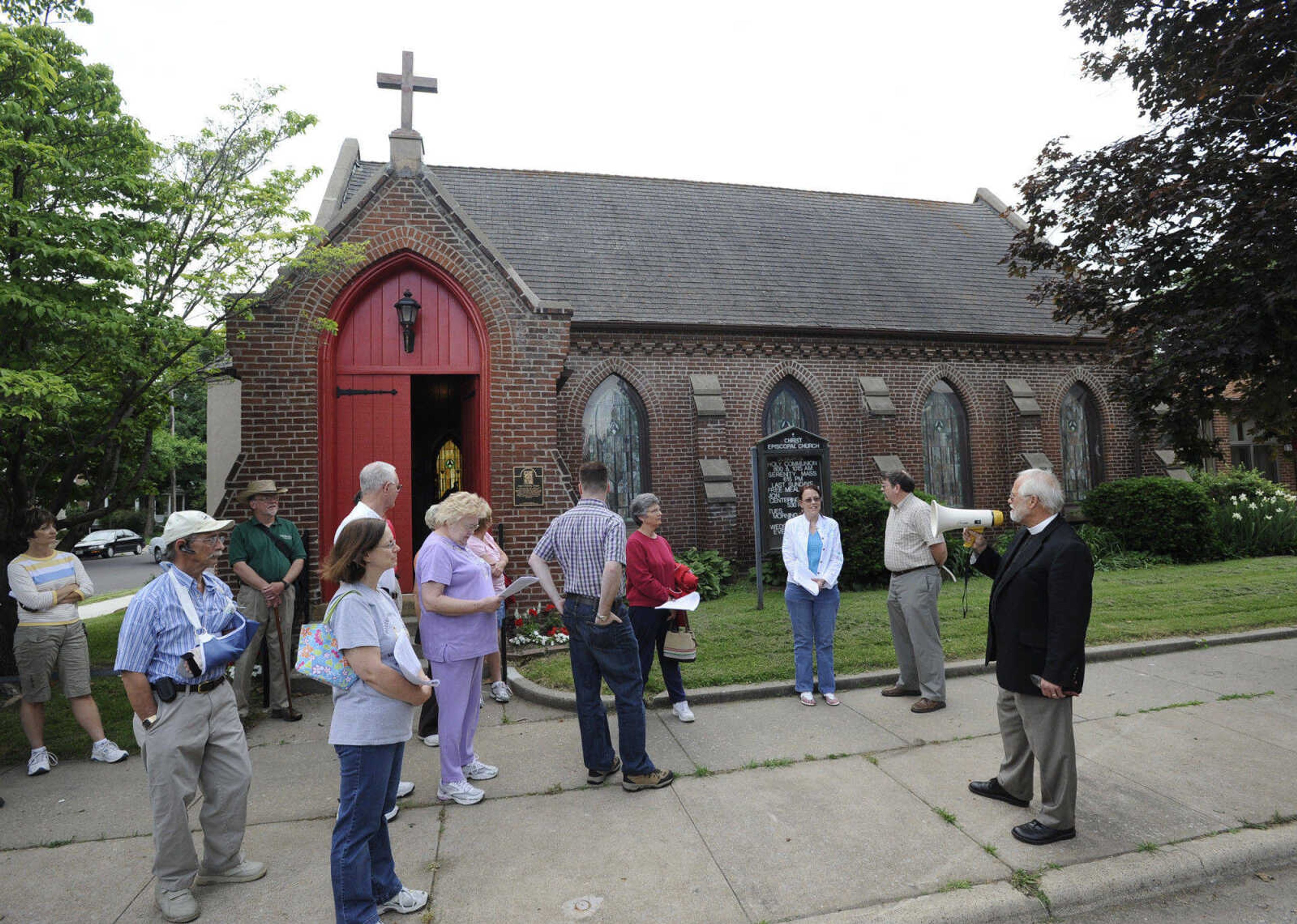 The Rev. Bob Towner describes Christ Episcopal Church, 101 N. Fountain St., which is the oldest Protestant church still standing in Cape Girardeau. The cornerstone was laid on Sept. 18, 1877. Over the years, the congregation has made several additions and alterations to the English country gothic building.