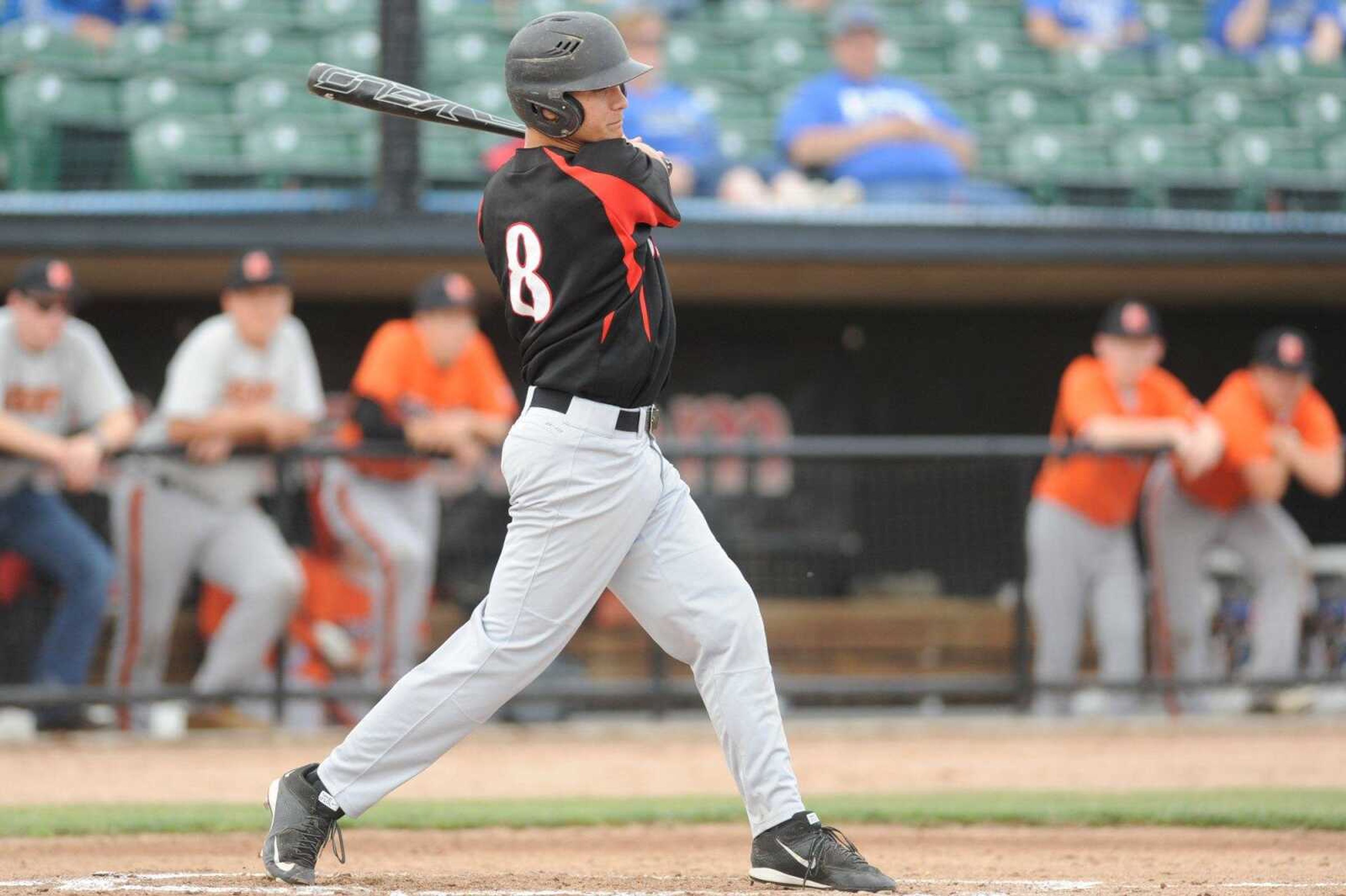 Bell City's Peyton Maddox bats in the first inning during a Class 1 semifinal against Northwest, Tuesday, June 2, 2015 in O Fallon, Missouri. (Glenn Landberg)