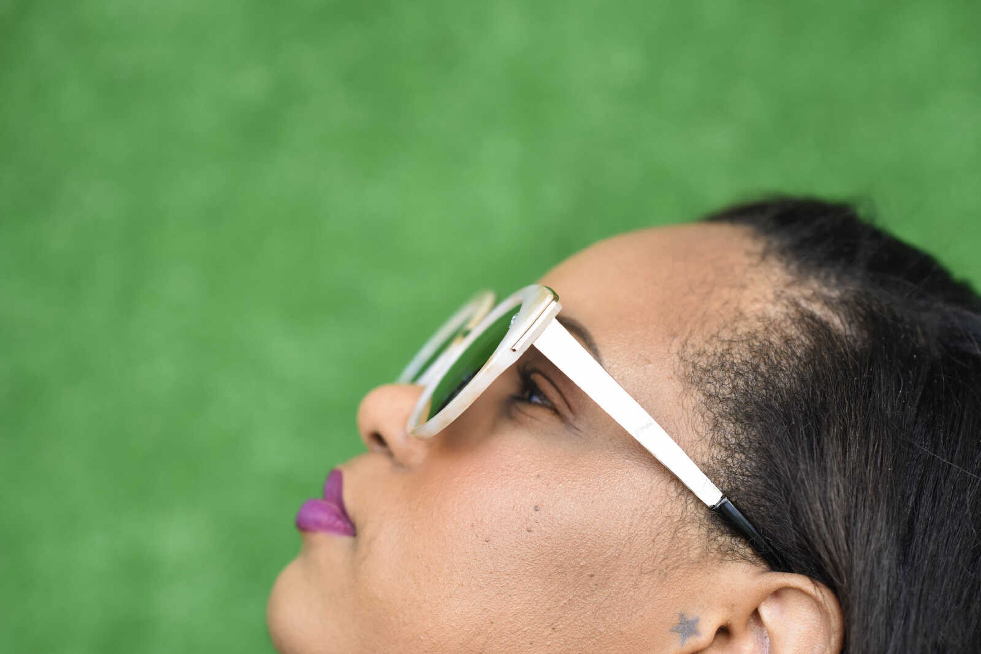 On Kaleisha: Cat-eye frames from Quay Australia, $55 at Atelier