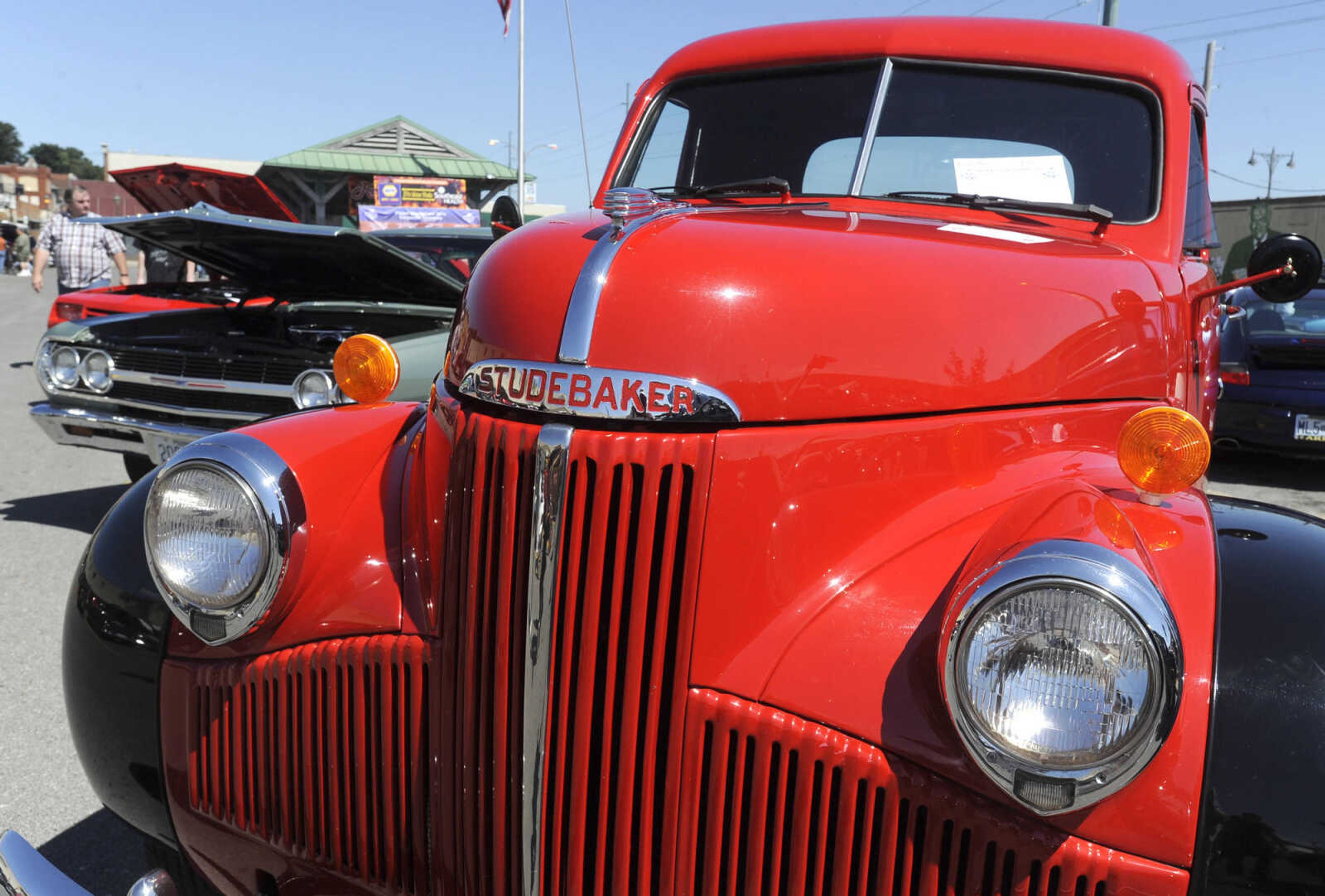 A 1947 Studebaker pickup owned by Don Kuntze of Jackson is on display at the River Tales Classic Car Show on Sunday, Sept. 14, 2014 in Cape Girardeau.