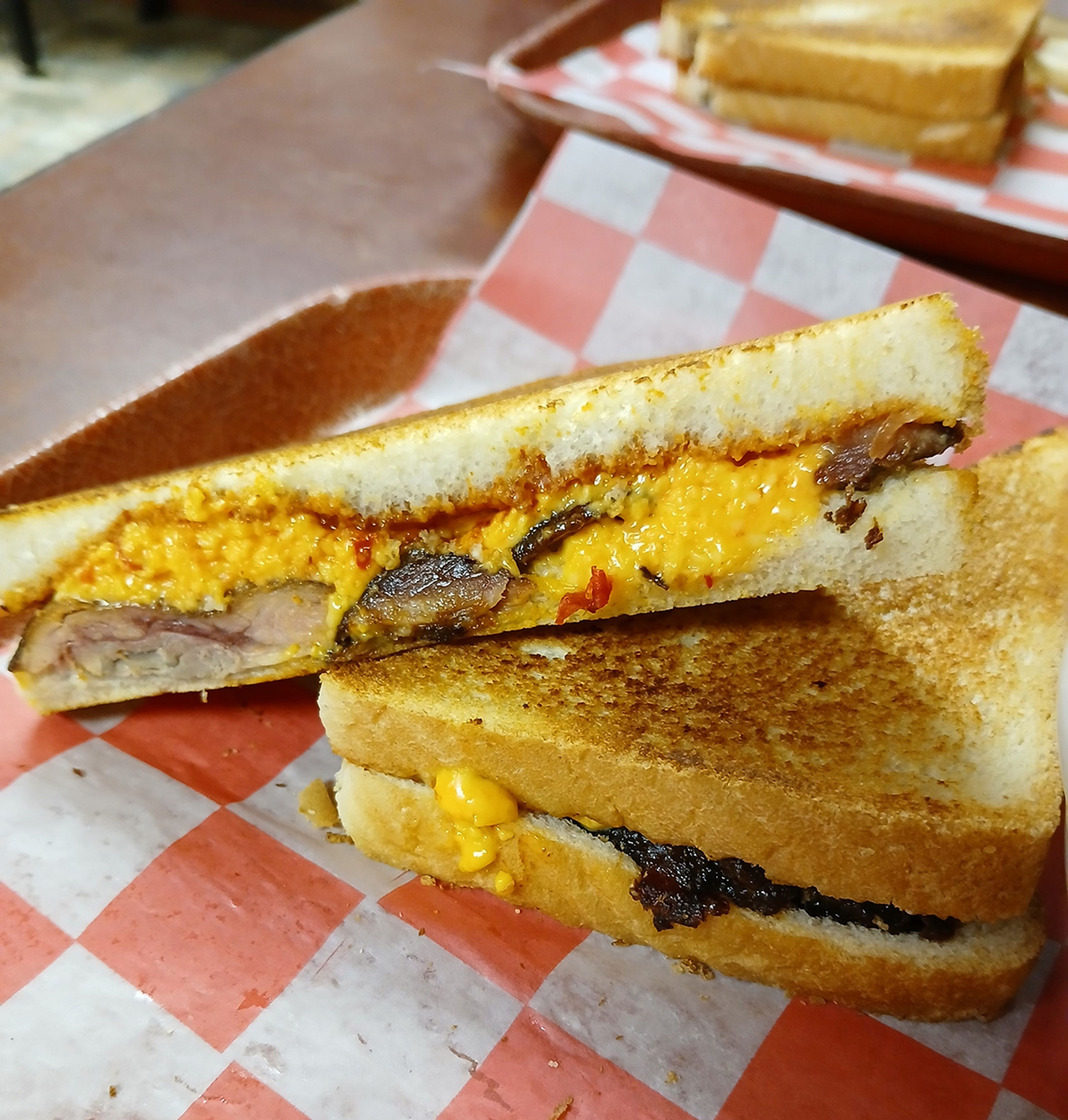 The Outside Combination Sandwich, the smokiest thing between two pieces of toast.