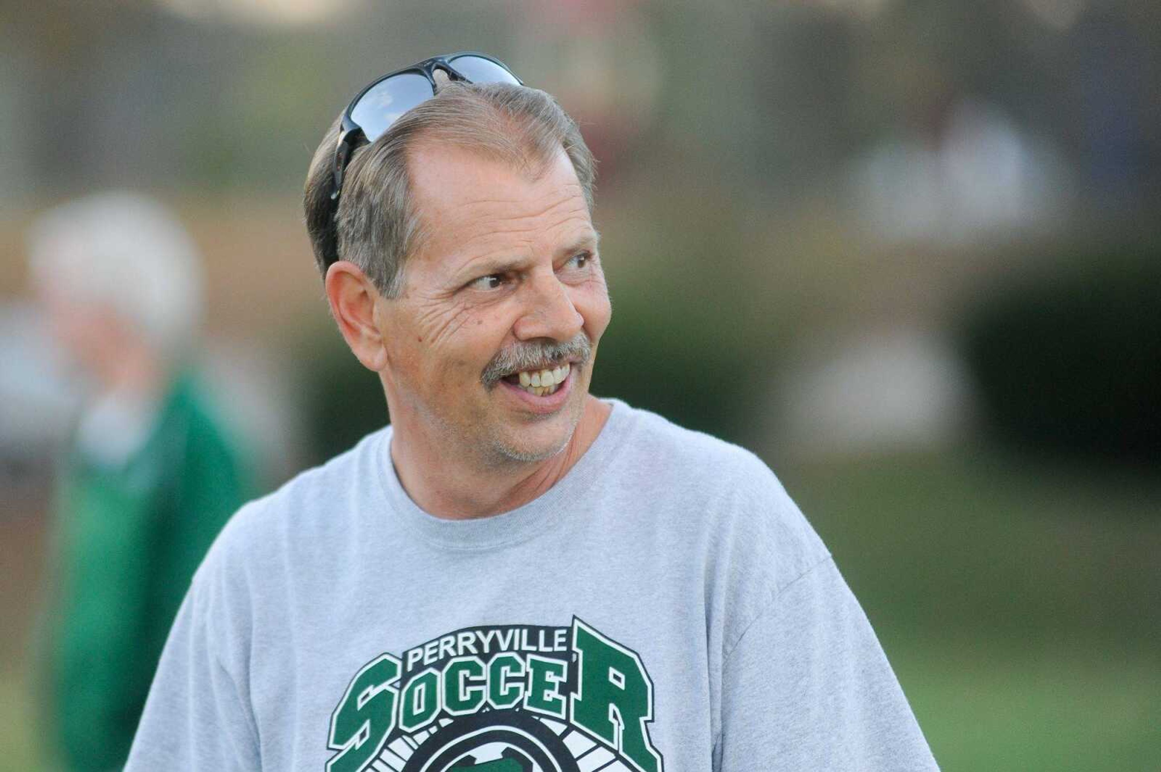 Perryville coach Jerry Fulton talks with the team during a drill at practice Wednesday, Nov. 4, 2014 in Perryville. (Glenn Landberg)