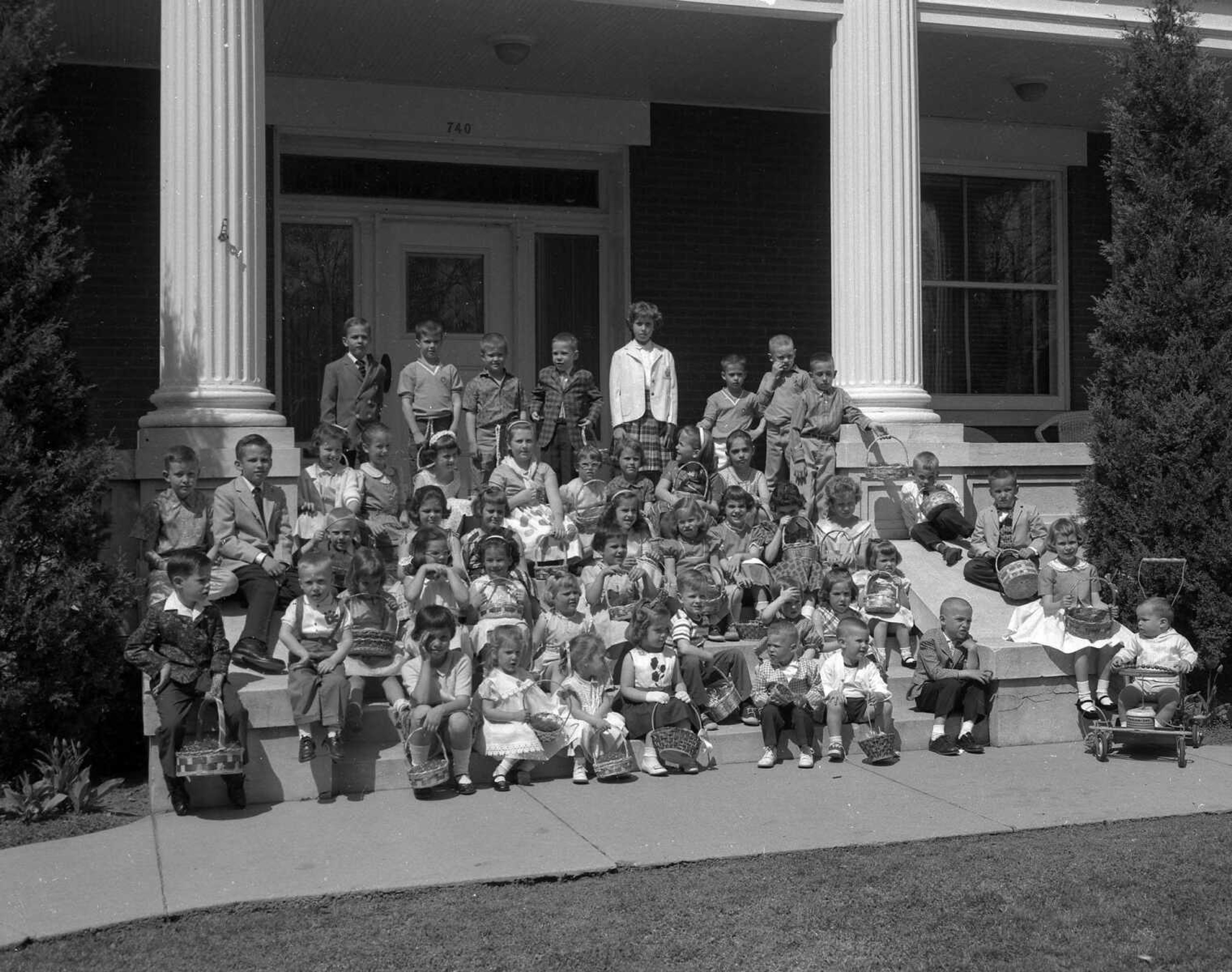 Who's ready for an Easter egg hunt? These youngsters were photographed on the steps of the historic Oliver-Leming House in Cape Girardeau.