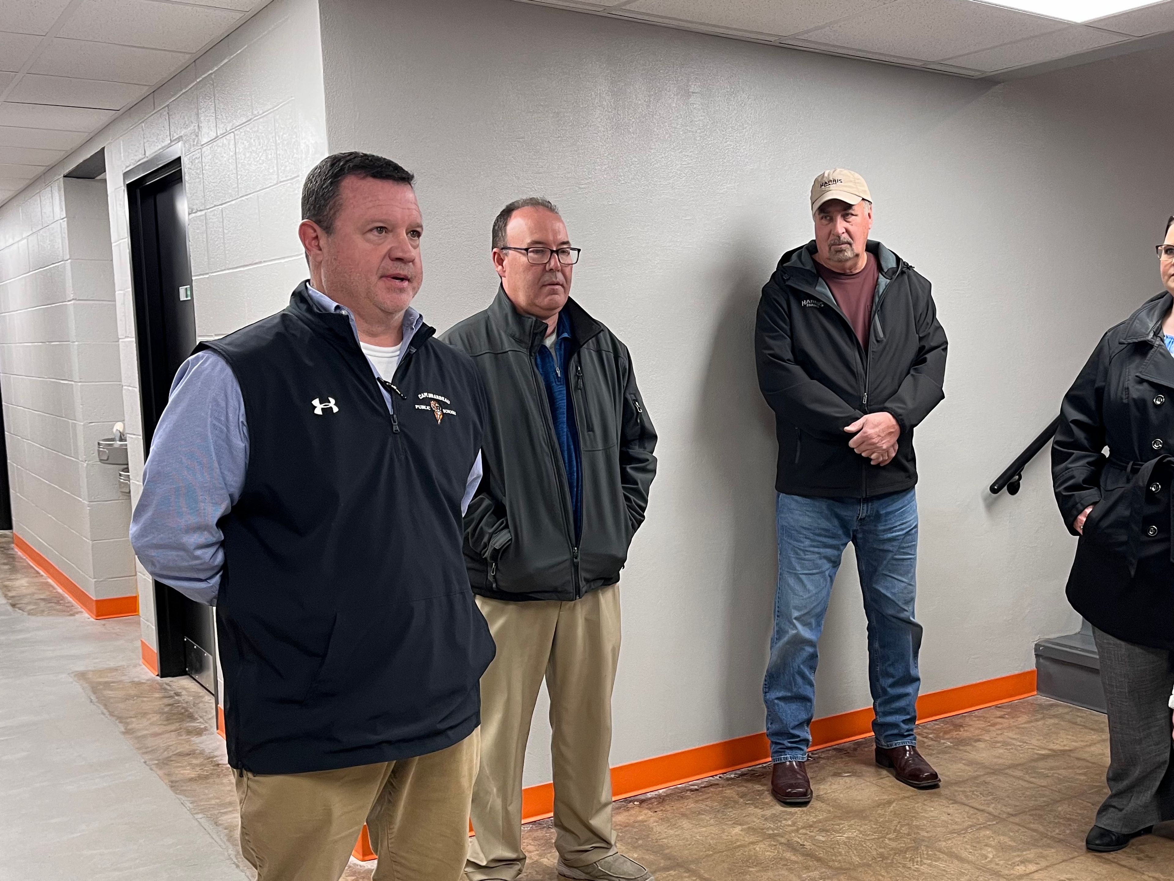 Cape Girardeau Public Schools assistant superintendent of support services Josh Crowell leads a tour Tuesday, Dec. 3, at Cape Central Academy. 