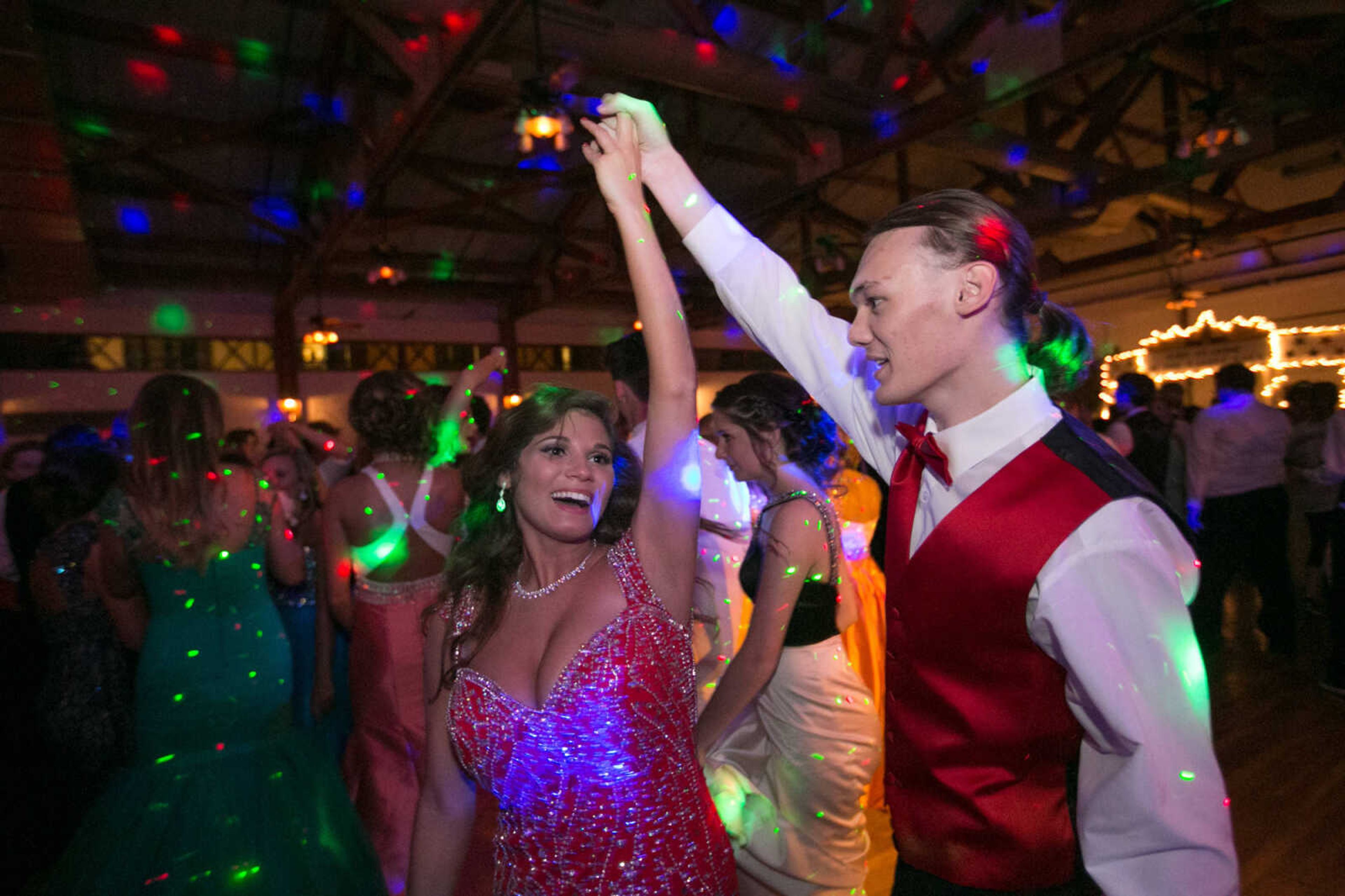 GLENN LANDBERG ~ glandberg@semissourian.com

Students take to the dance floor during the Notre Dame Regional High School prom, "Red Carpet Gala," Friday, April 29, 2016 at Bavarian Halle in Jackson.