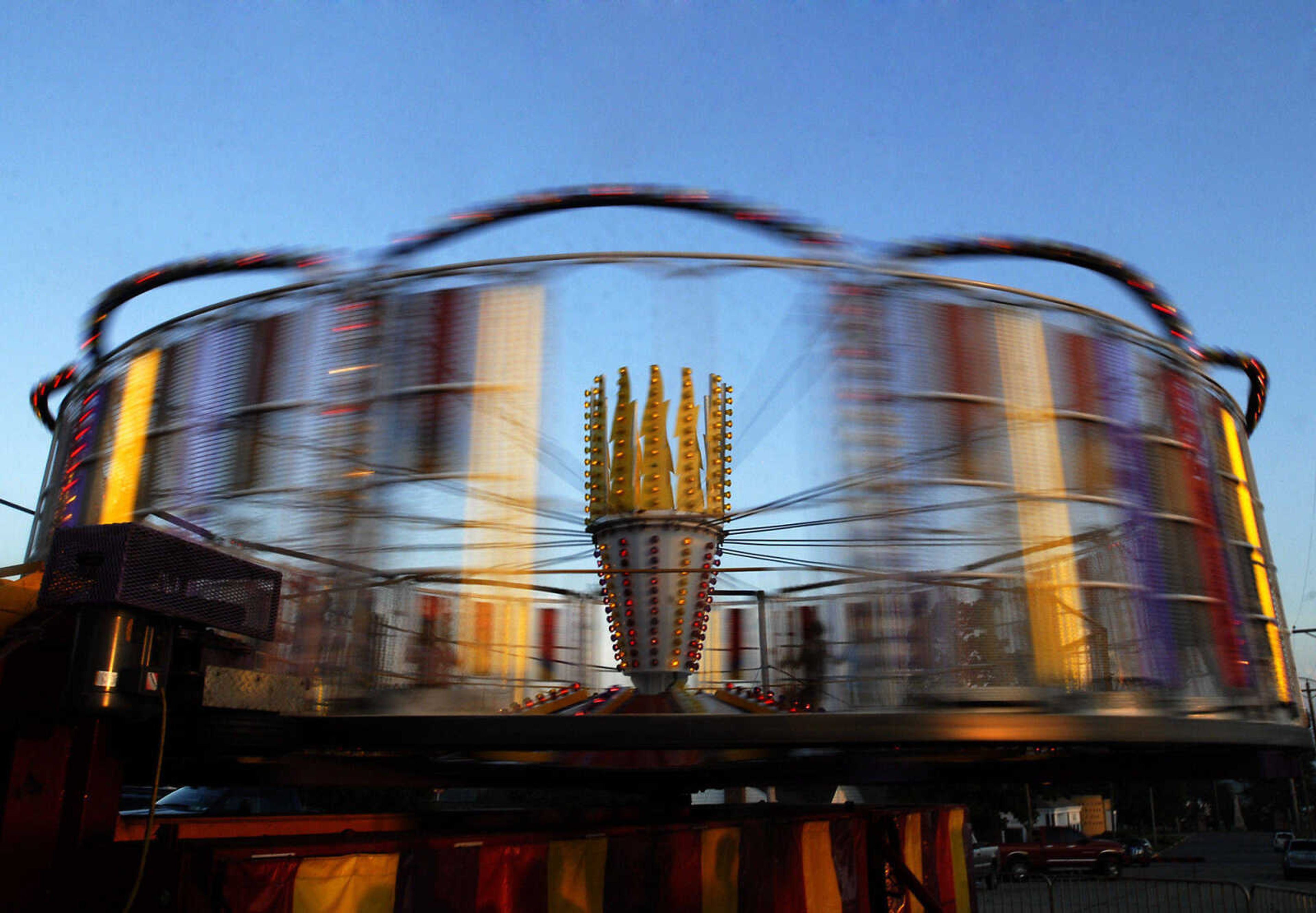 KRISTIN EBERTS ~ keberts@semissourian.com

The Vortex spins rapidly at the 102nd Annual Homecomers Celebration in Jackson on Saturday, July 31, 2010. Saturday was the final day of the celebration, which began on Tuesday.