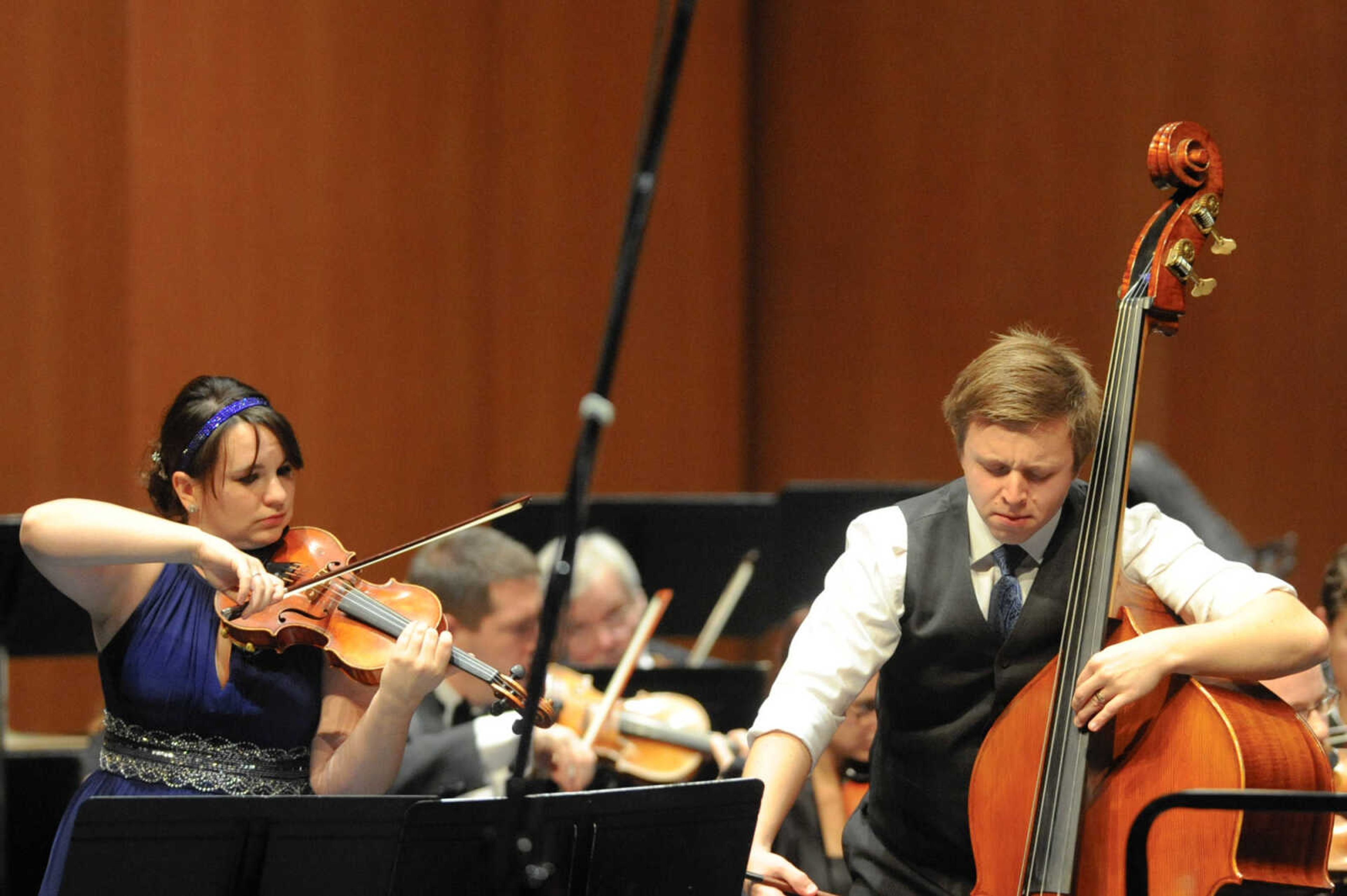 GLENN LANDBERG ~ glandberg@semissourian.com

Special guest artists, Liesl Schoenberger Doty and her husband Karl Doty perform together during the Southeast Missouri Symphony Orchestra Gala Season Opener at the River Campus Tuesday, Oct. 13, 2015.