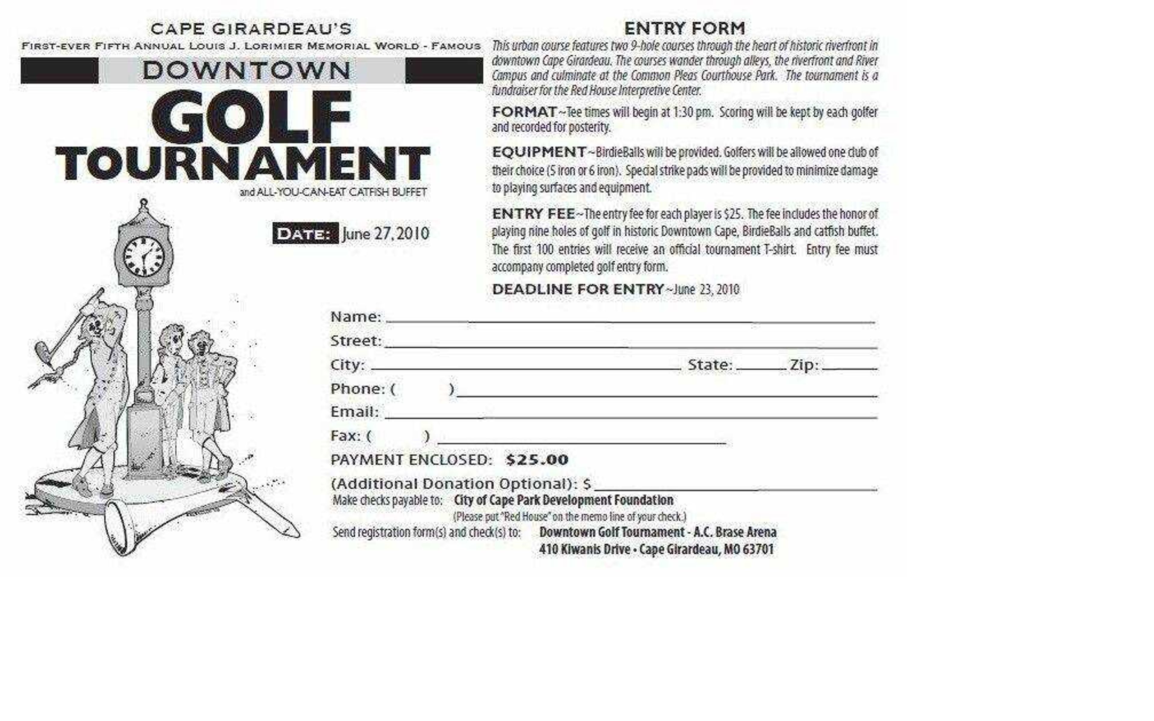 Downtown Golf Entry Form 2010