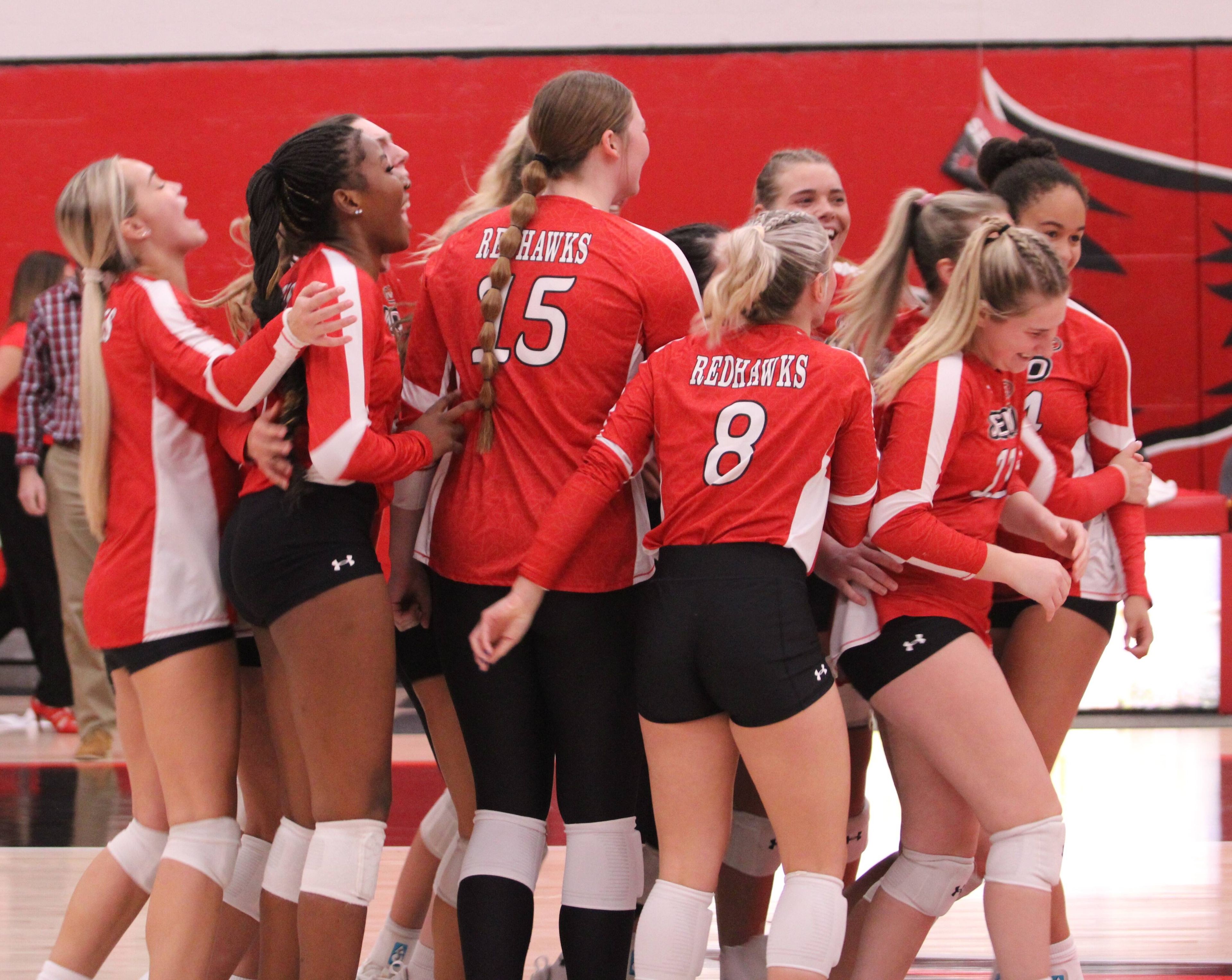 SEMO celebrates after scoring the match-winning point to defeat Little Rock during the game on October 2.
