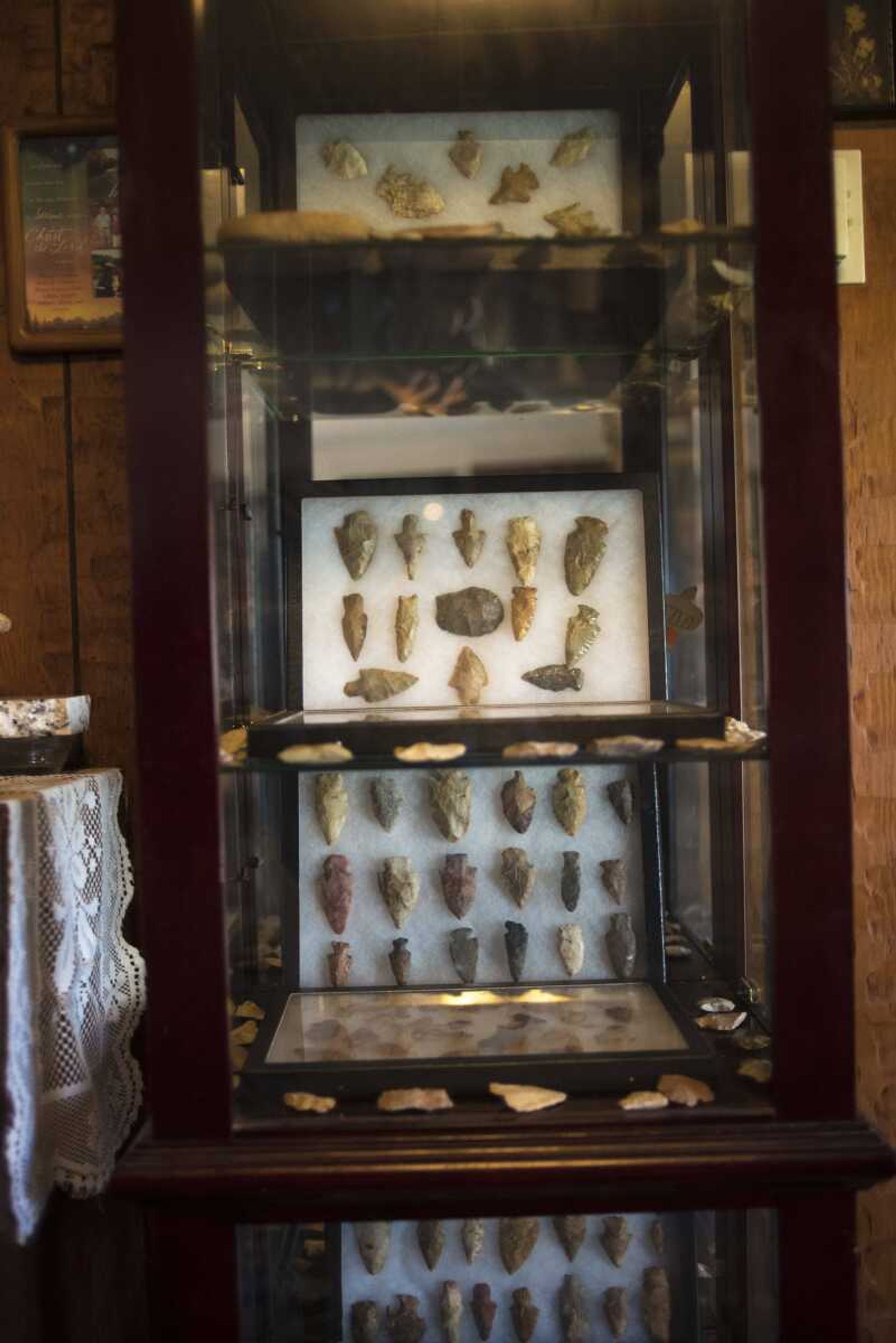 A variety of arrowheads are seen part of Emmett "Butch" Bounds' collection Thursday, Nov. 16, in Cape Girardeau.