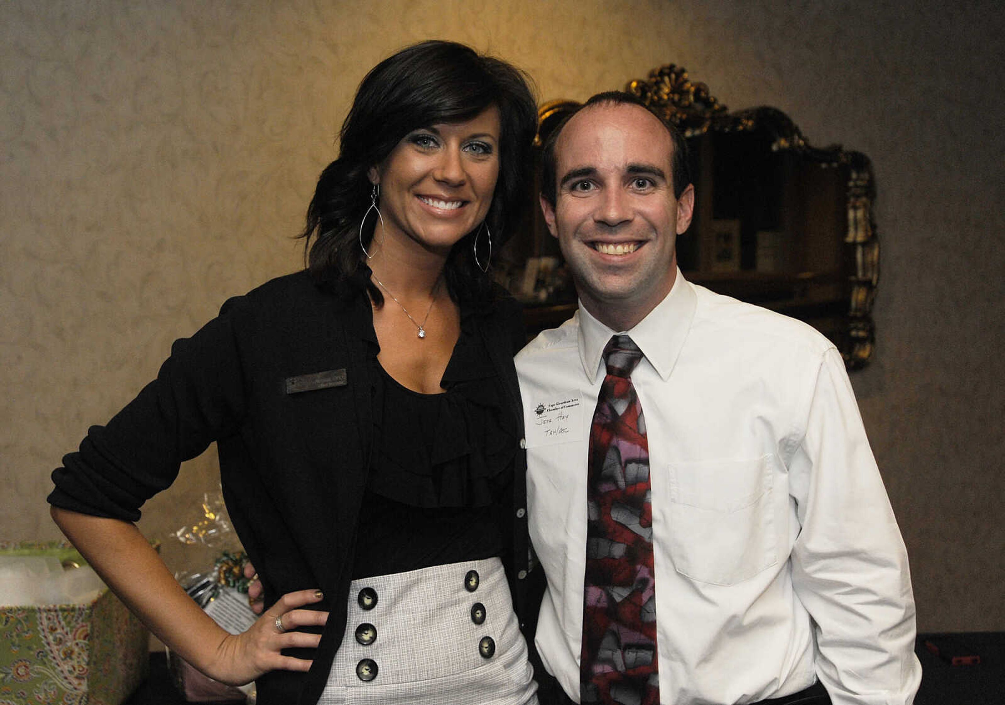 Jessica Estes, left, and Jeff Hay at the Cape Girardeau Area Chamber of Commerce Business After Hours Tuesday, August 21, at Ray's Plaza Conference Center, 3257 William St.