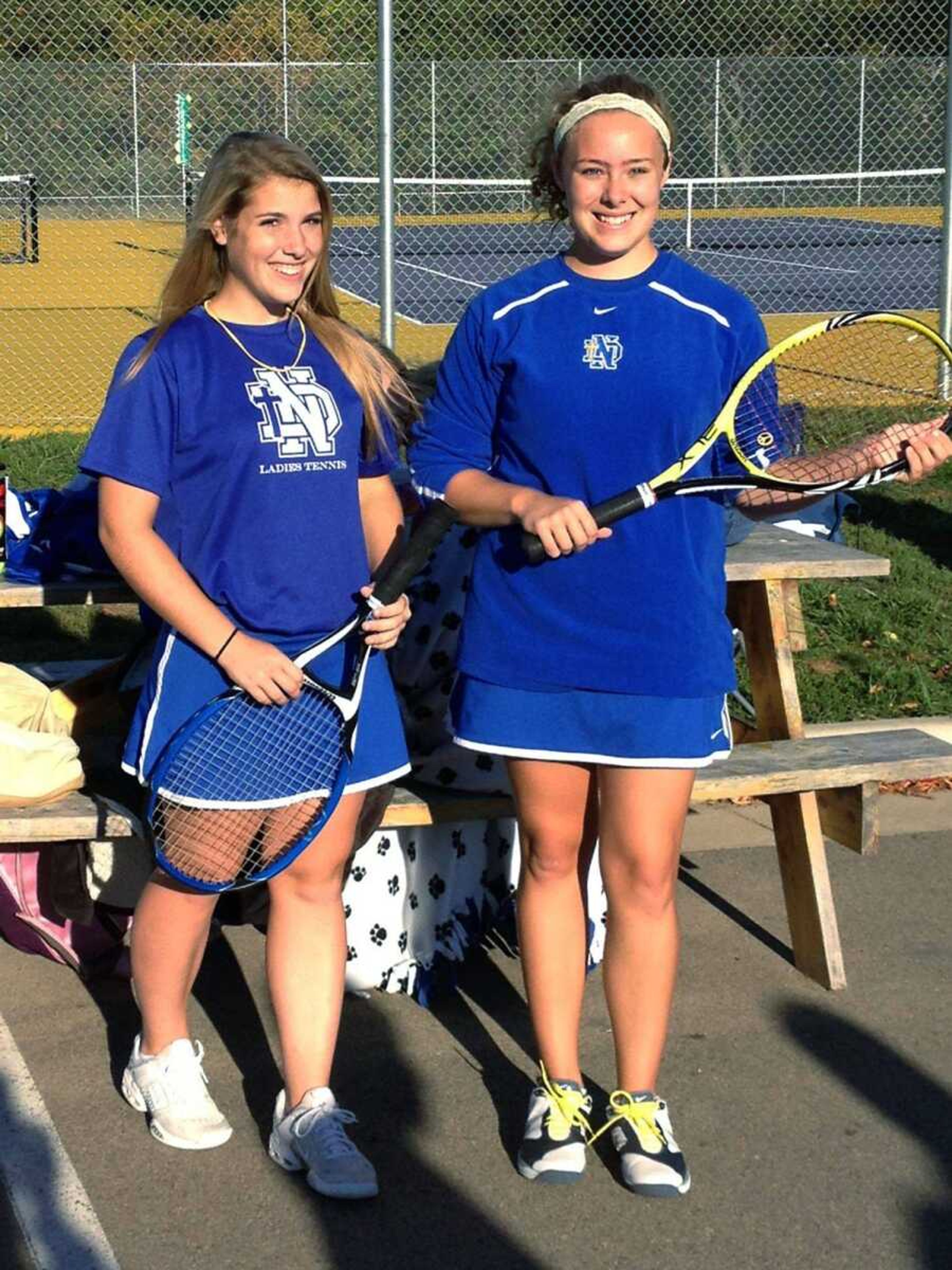 Notre Dame&#8217;s Reagan Kapp, left, and Carly Hopkins qualified for the Class 1 state doubles competition with a sectional victory Tuesday in Potosi, Mo. (Submitted photo)