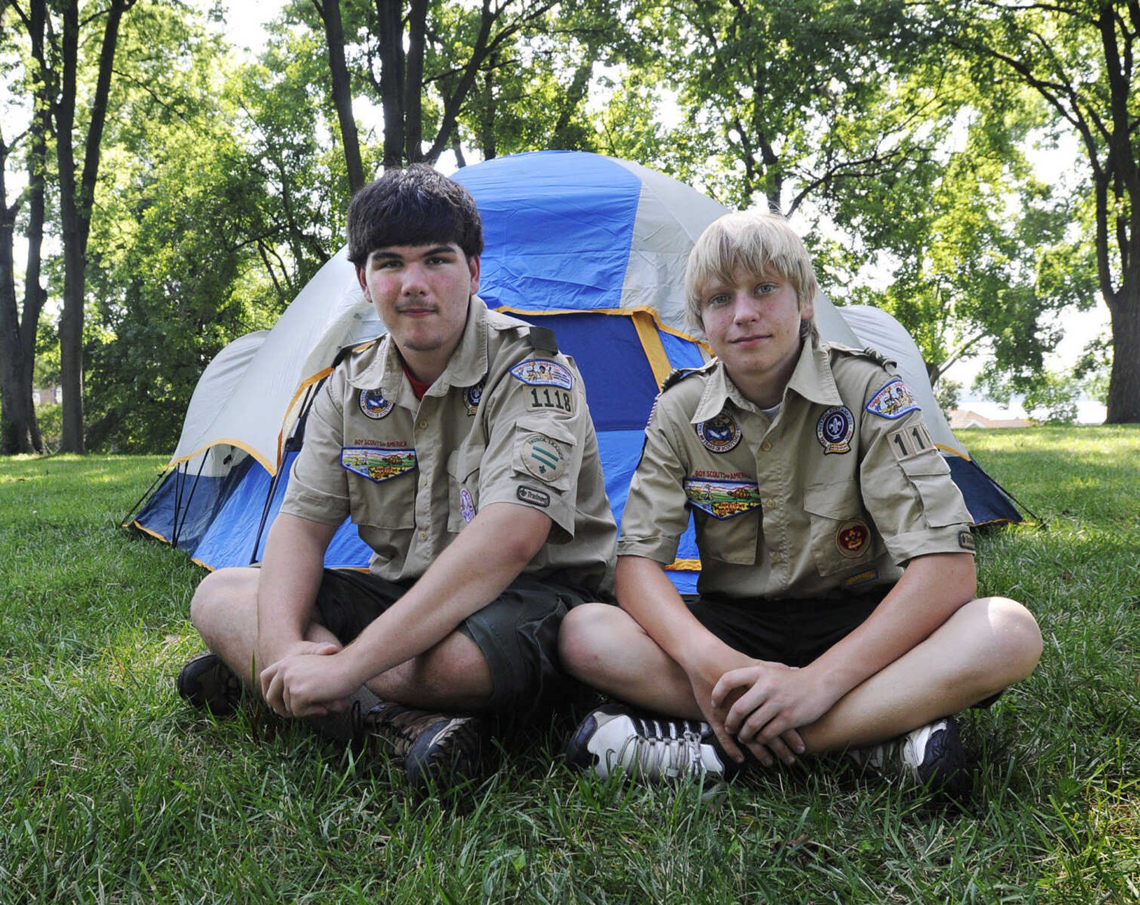 Joseph Wolsey, left, and Zach Schmitt will attend the national Boy Scout Jamboree at Fort A.P. Hill in Virginia. (Fred Lynch)