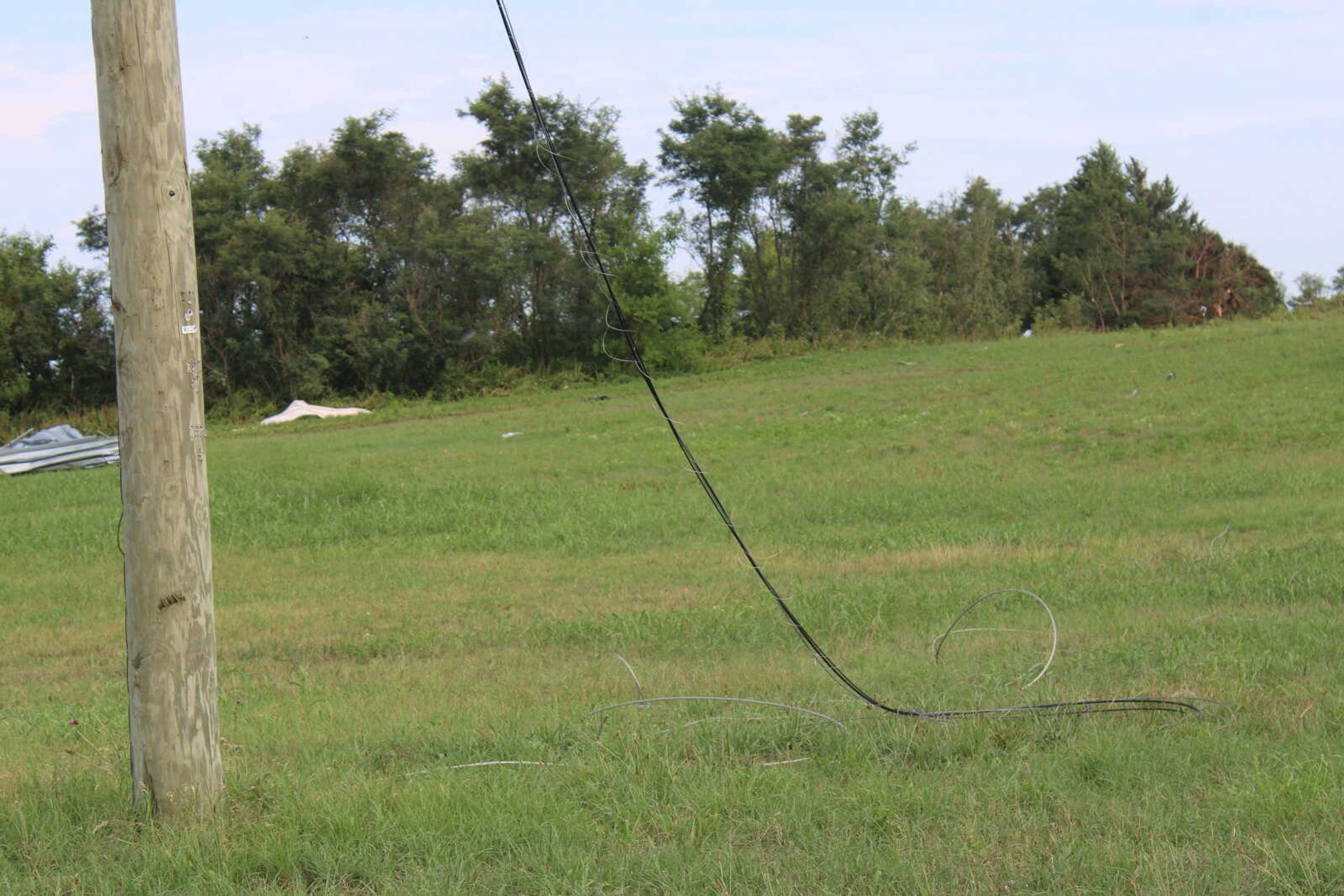 Damage from storm at the intersection of Hwy O and CR 532