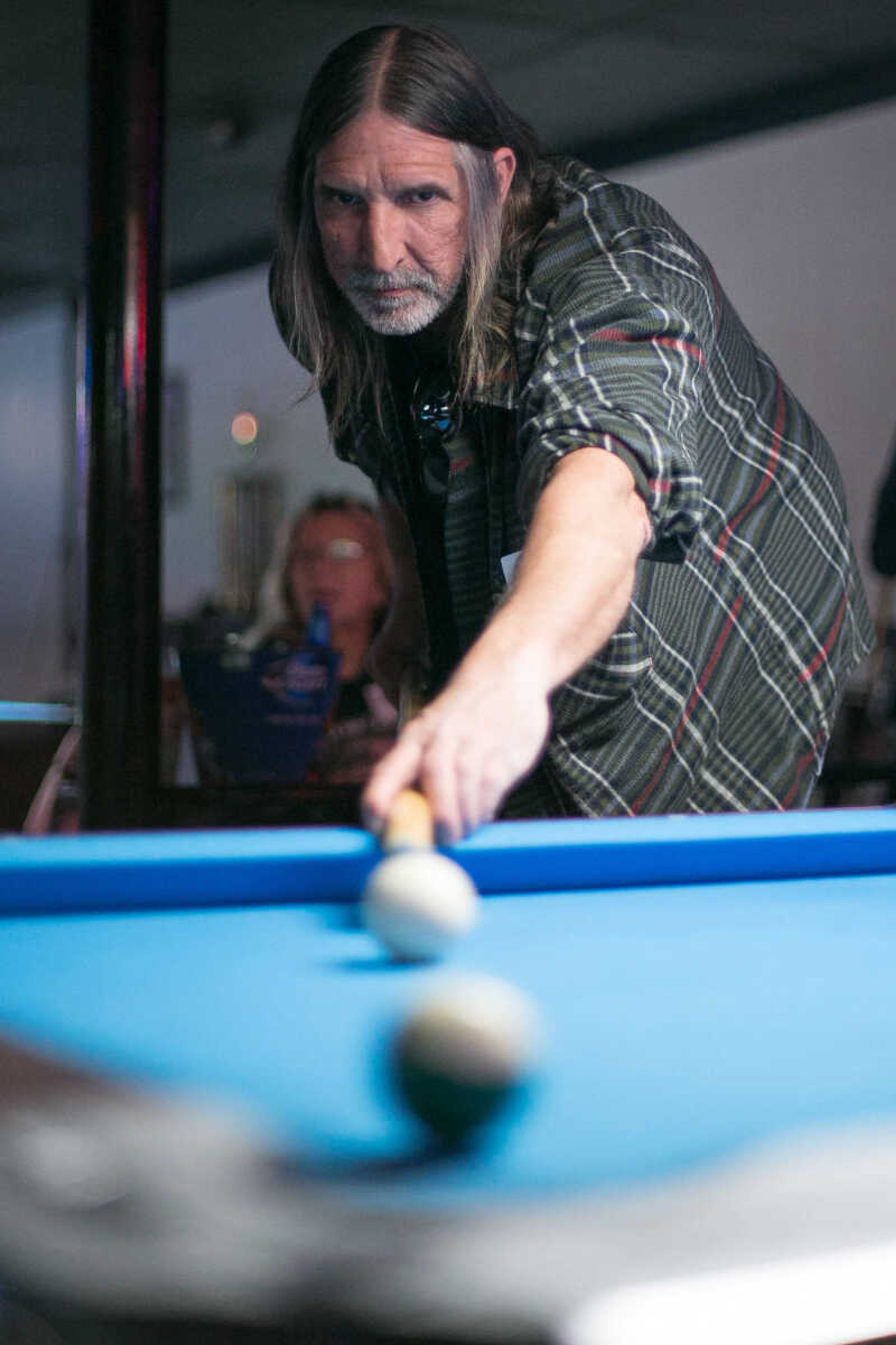 GLENN LANDBERG ~ glandberg@semissourian.com

Gary Green lines up a shot during the annual broomstick pool tournament Saturday, Feb. 27, 2016 at JR's Bar & Billiards in Cape Girardeau. The tournament was sponsored by Local 16 SEMO, Freedom of Road Riders Inc.