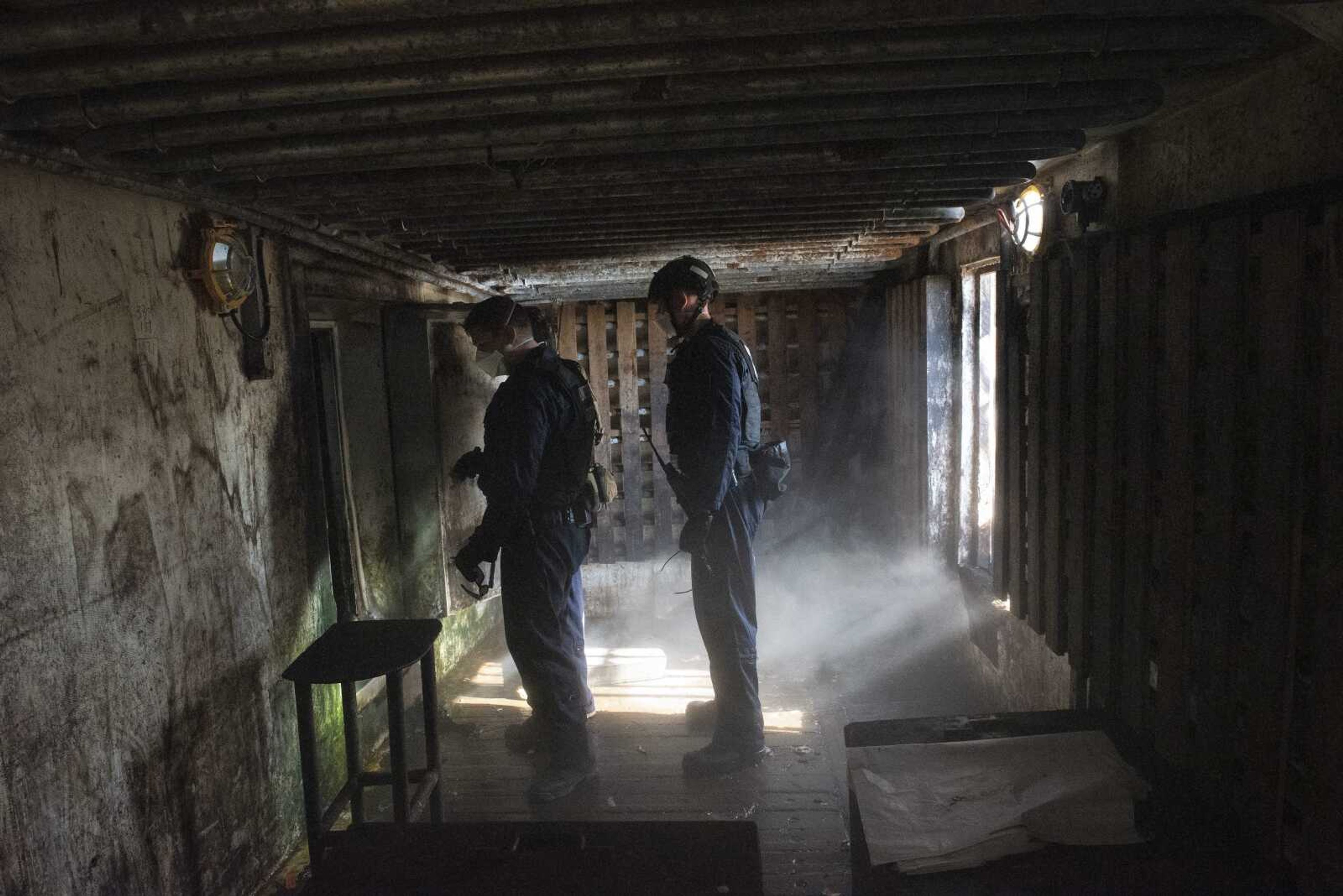 Guardsmen from the cutter James conduct a boarding of a fishing vessel Aug. 3 in the eastern Pacific Ocean/