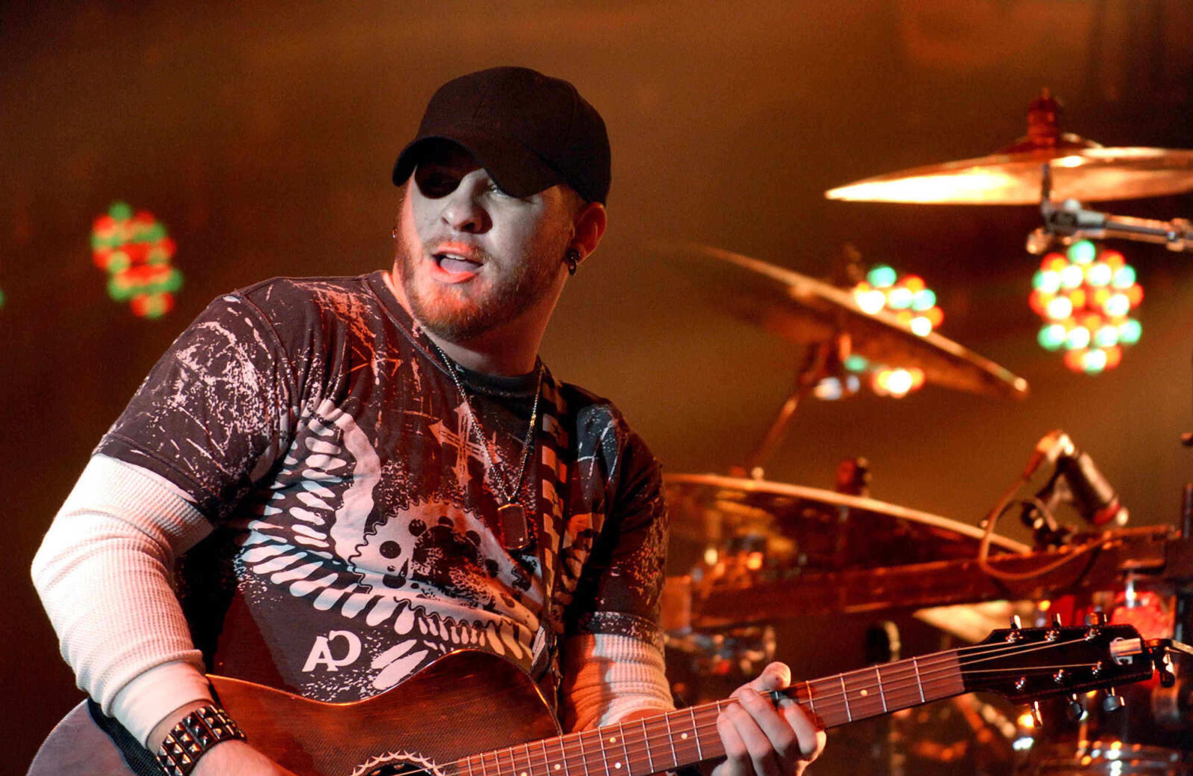 LAURA SIMON ~ lsimon@semissourian.com
Brantley Gilbert performs Friday night, January 20, 2012 during the "Blood, Sweat and Beers Tour" at the Show Me Center in Cape Girardeau.