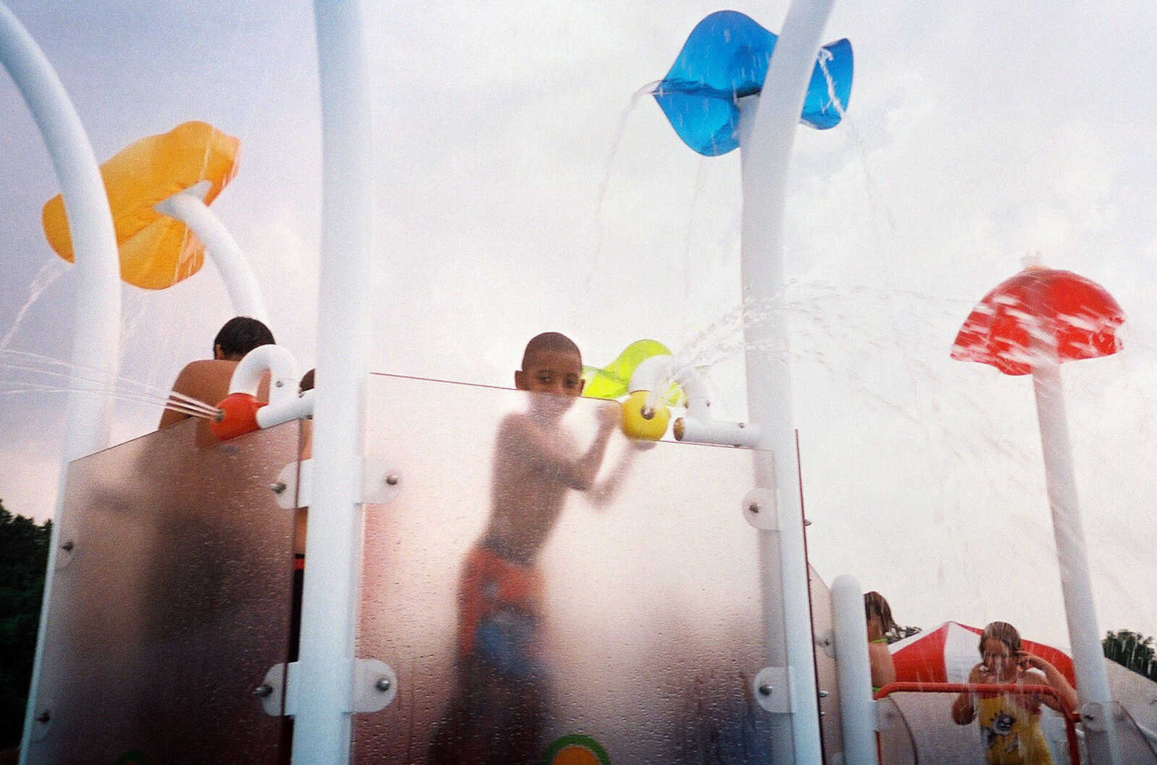 LAURA SIMON~lsimon@semissourian.com
Jalen Brock, 7, plays in the play pool area Saturday, May 29, 2010 during the opening day of Cape Splash Family Auquatic Center.