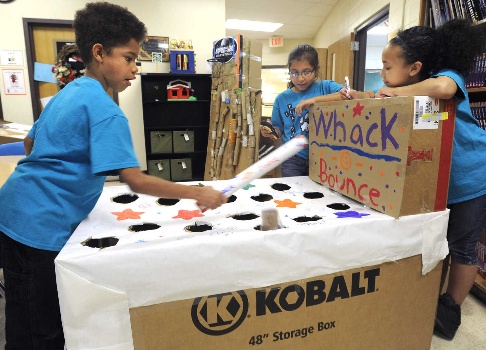Cardboard arcade at Clippard School