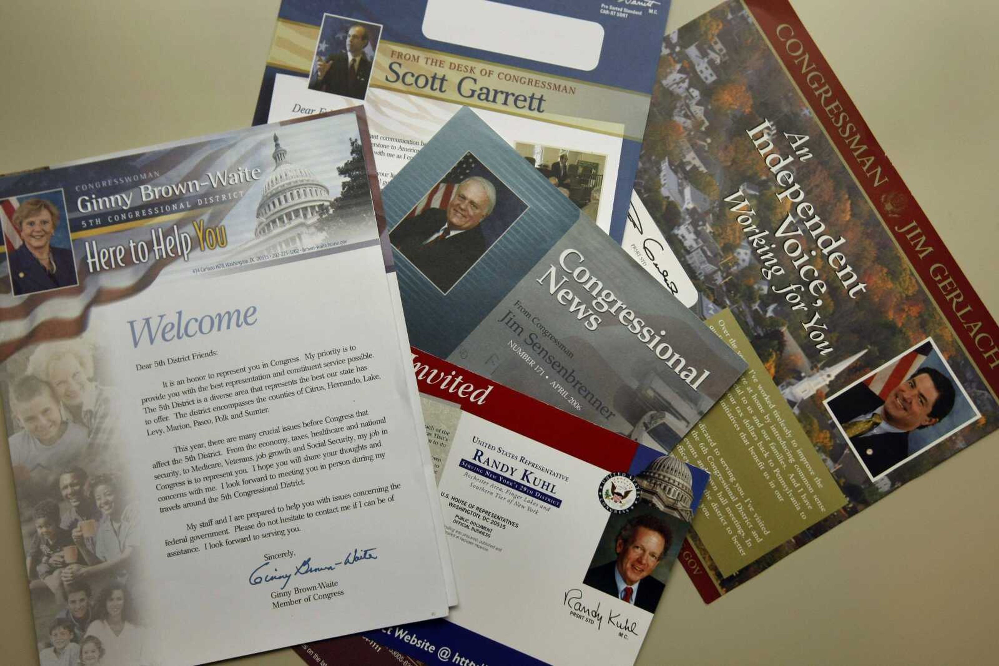 Pieces of mass mailings from Congressmen were seen Dec. 19 on Capitol Hill in Washington. According to an Associated Press review, House members spent $20.3 million in tax money last year to send nearly 116 million pieces of mail to their constituents. <br>Gerald Herbert<br>Associated Press