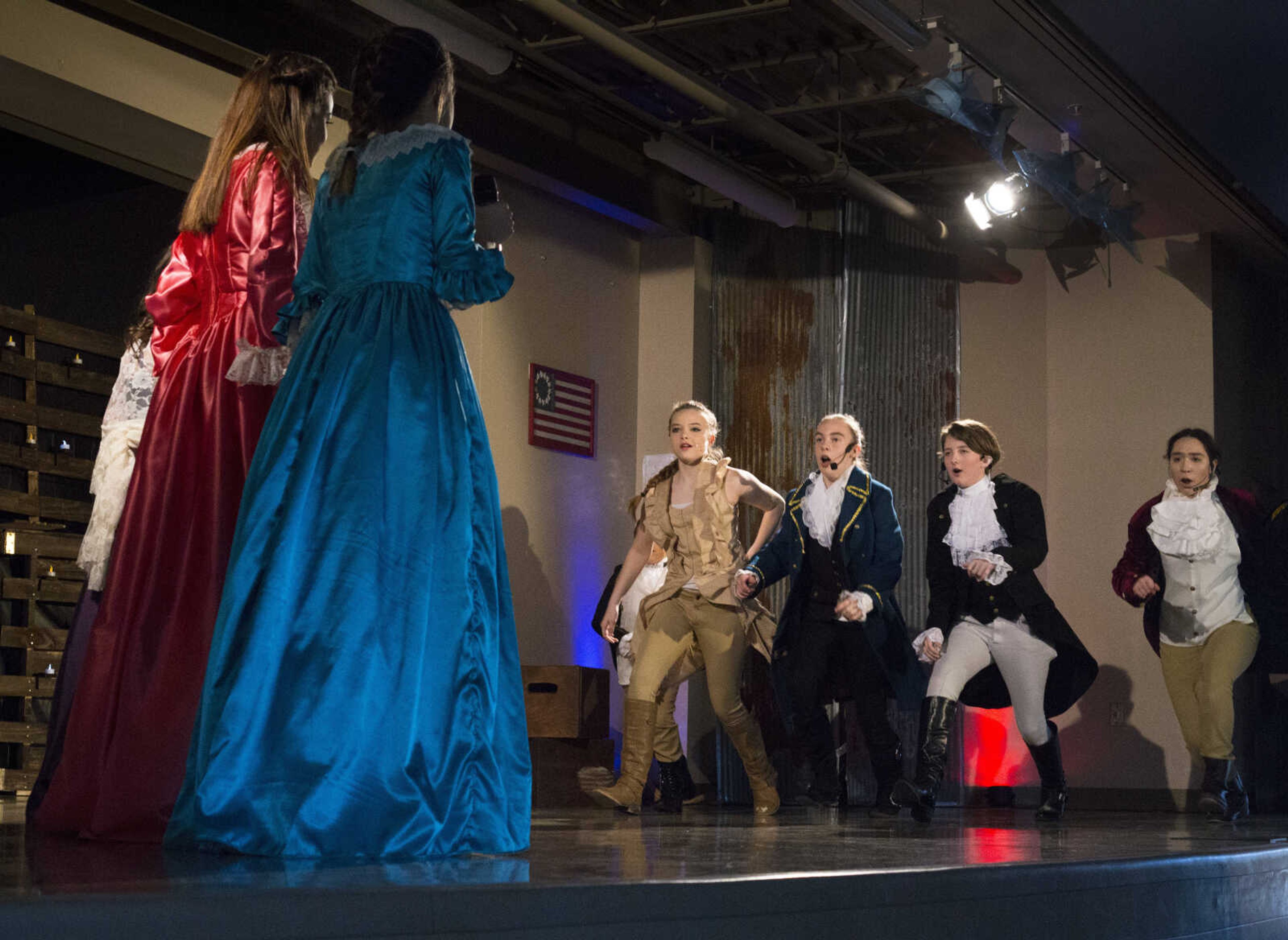 The cast of "The Hamilton Project" performs on April 8, 2017 at Franklin Elementary in Cape Girardeau.