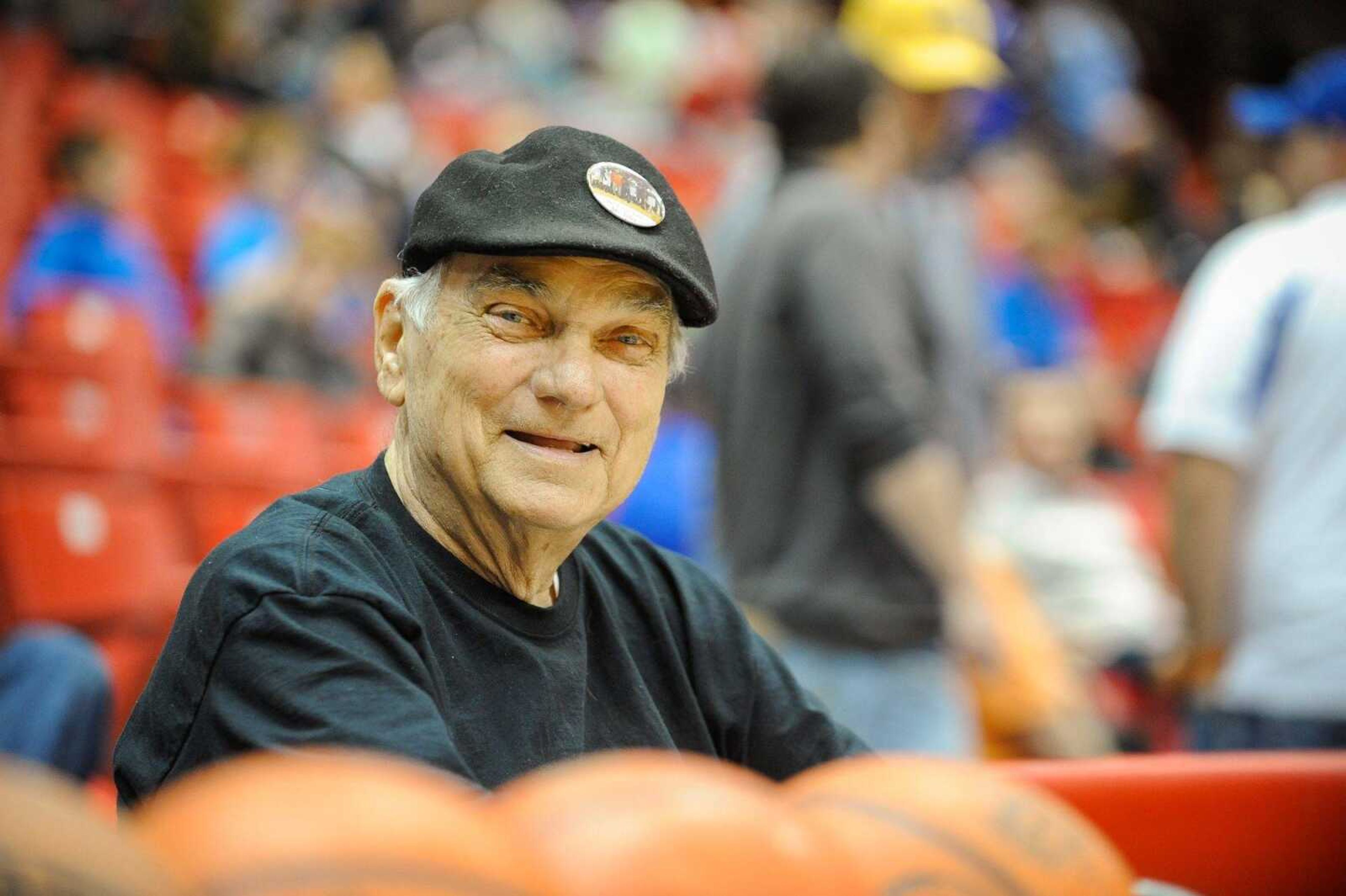 Jim Tyler takes a break during halftime of the Scott County Central game at the Southeast Missourian Christmas Tournament on Saturday at the Show Me Center. (Glenn Landberg)