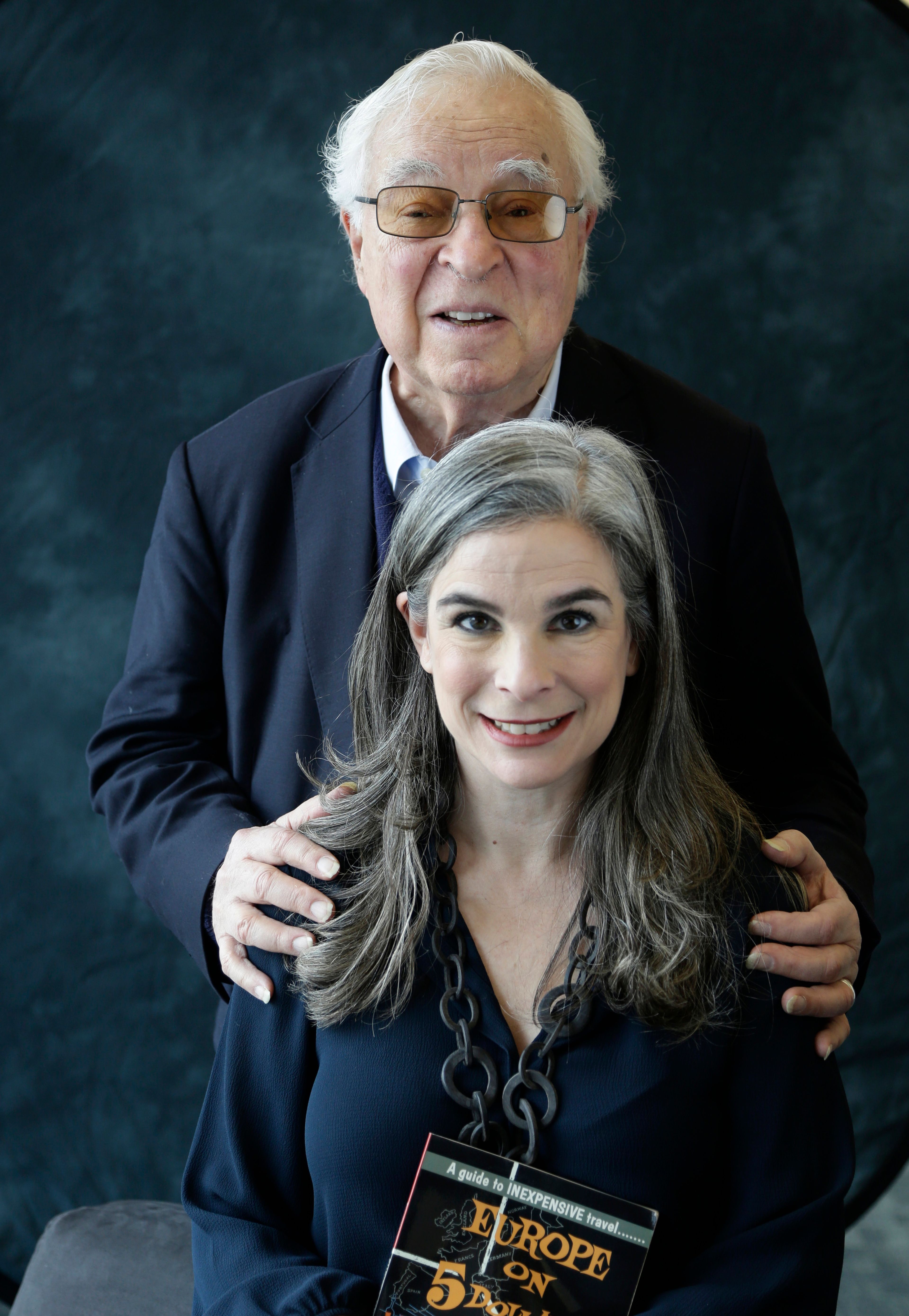 FILE - Arthur Former, background, poses with his daughter, Pauline, in New York, Jan. 6, 2017. (AP Photo/Peter Morgan, File)