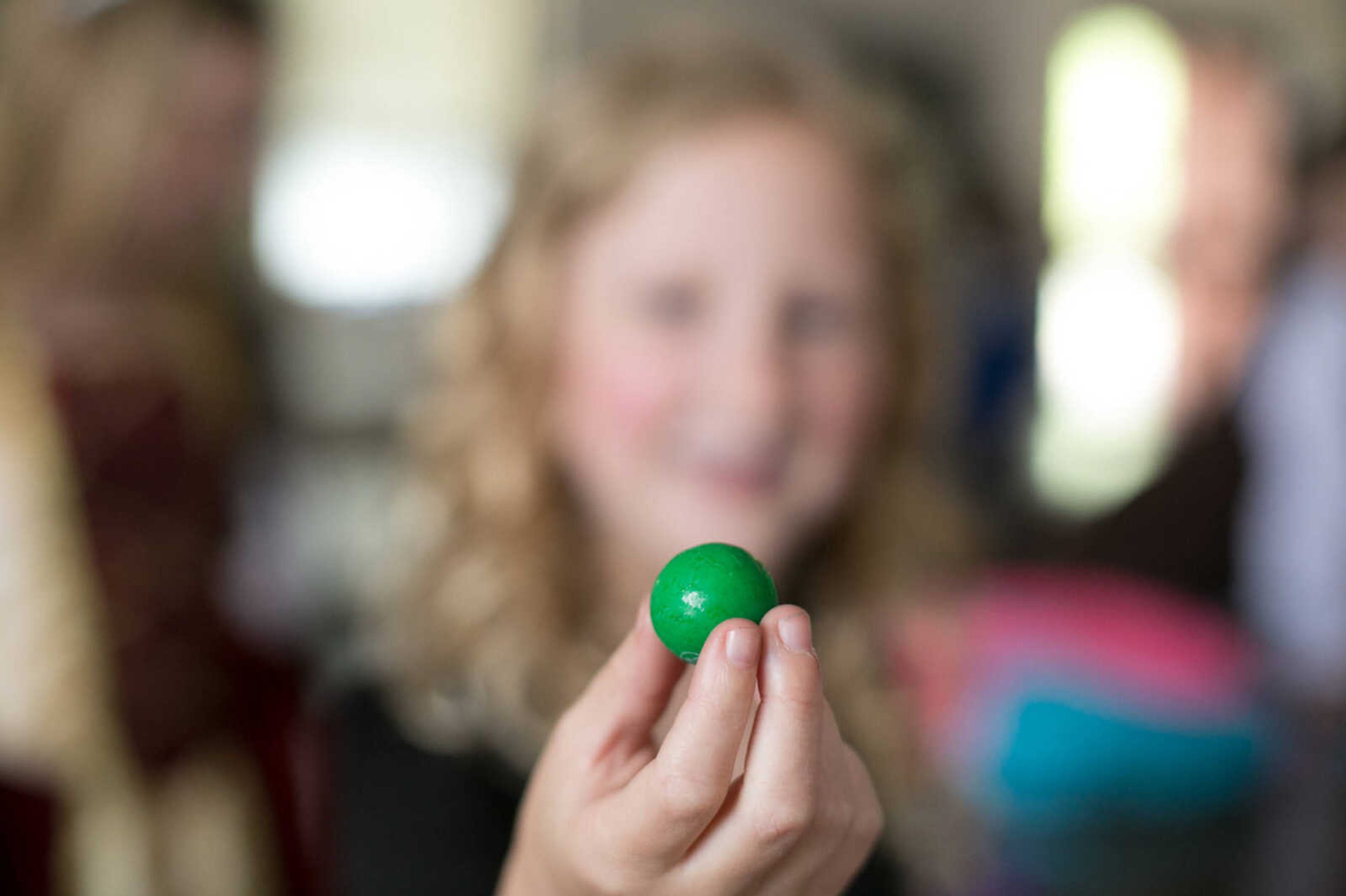 GLENN LANDBERG ~ glandberg@semissourian.com

Natalie Vosage holds the prop of a pea during a dress rehearsal of "The Princess and the Pea" Tuesday, May 10, 2016 at Alma Schrader Elementary School in Cape Girardeau.