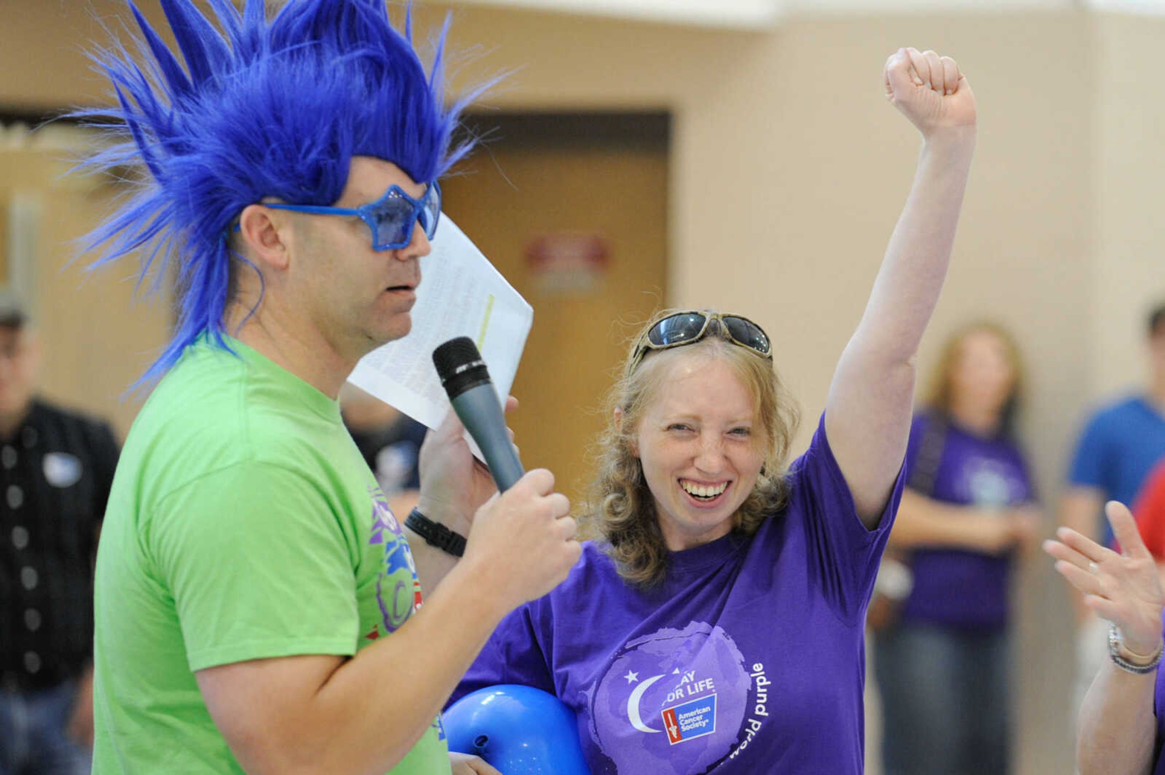 GLENN LANDBERG ~ glandberg@semissourian.com


Scott Givens interviews Rachel Wynn, who has been cancer free for over a year, at the beginning of the cancer survivor's lap at the Relay for Life of Cape Girardeau County fundraiser in the Osage Centre, Saturday, May 7, 2016.