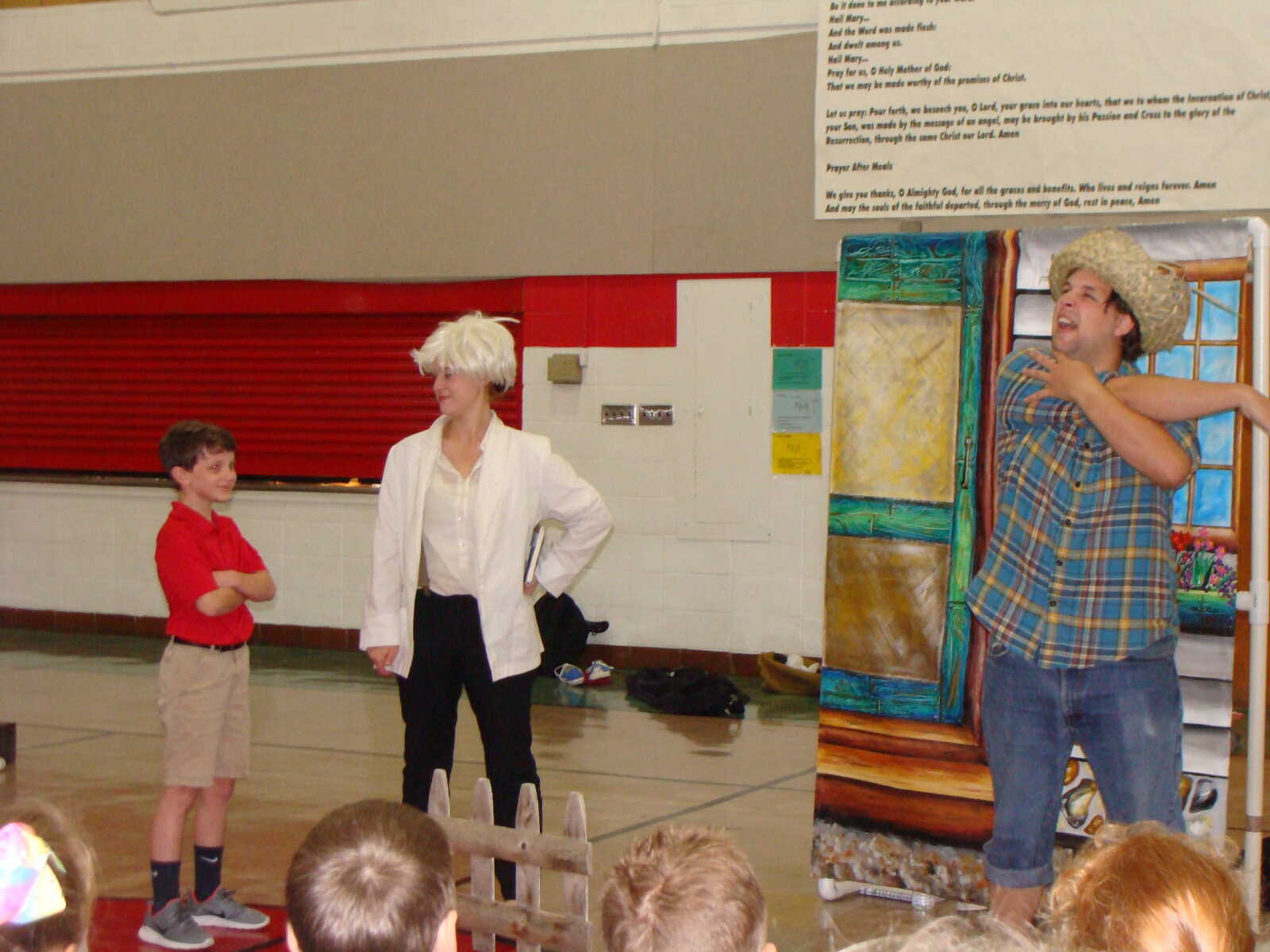 Reid Hobbs performs in the Tom Sawyer skit.