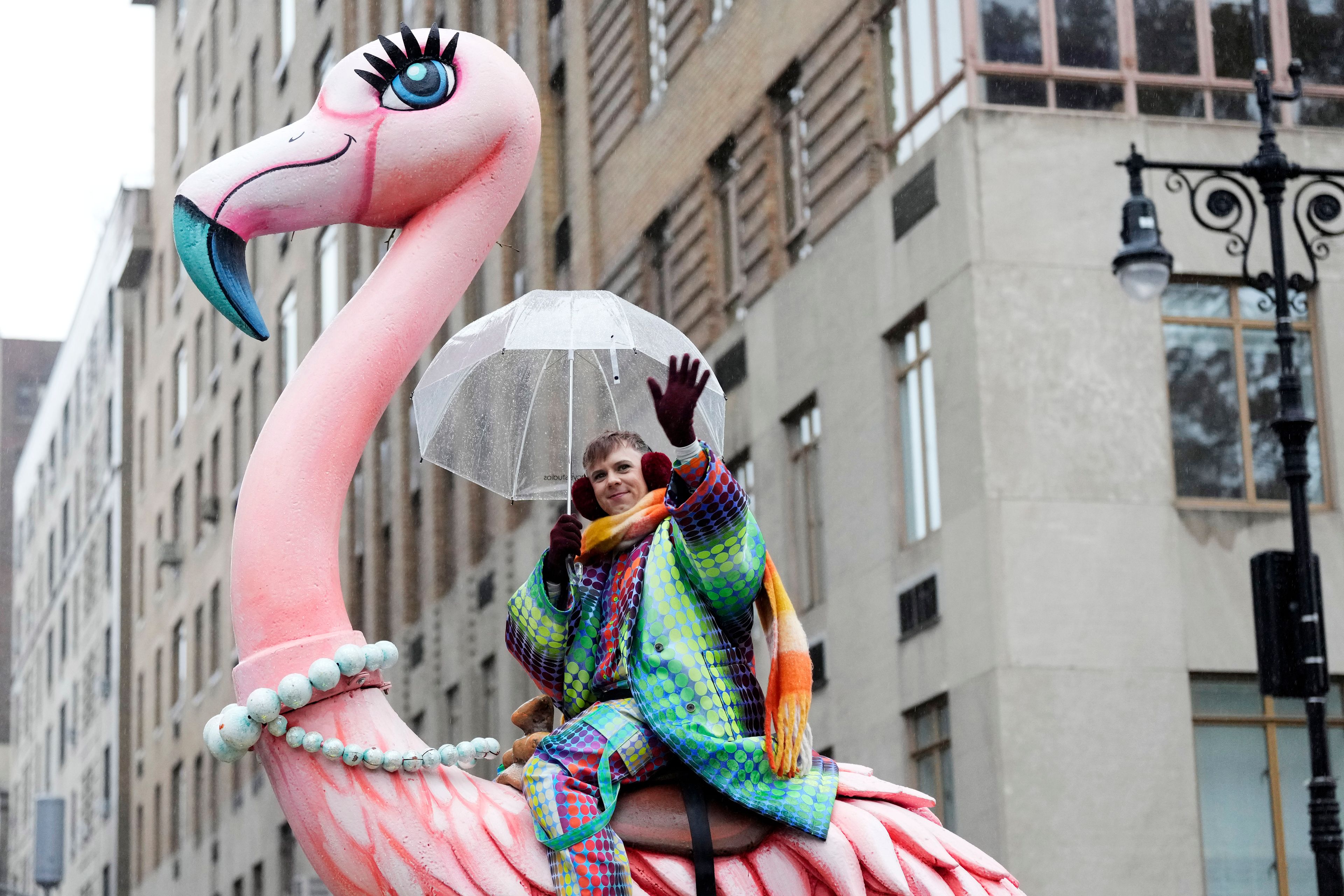 Cole Escola rides a float in the Macy's Thanksgiving Day Parade, Thursday, Nov. 28, 2024, in New York. (Photo by Charles Sykes/Invision/AP)