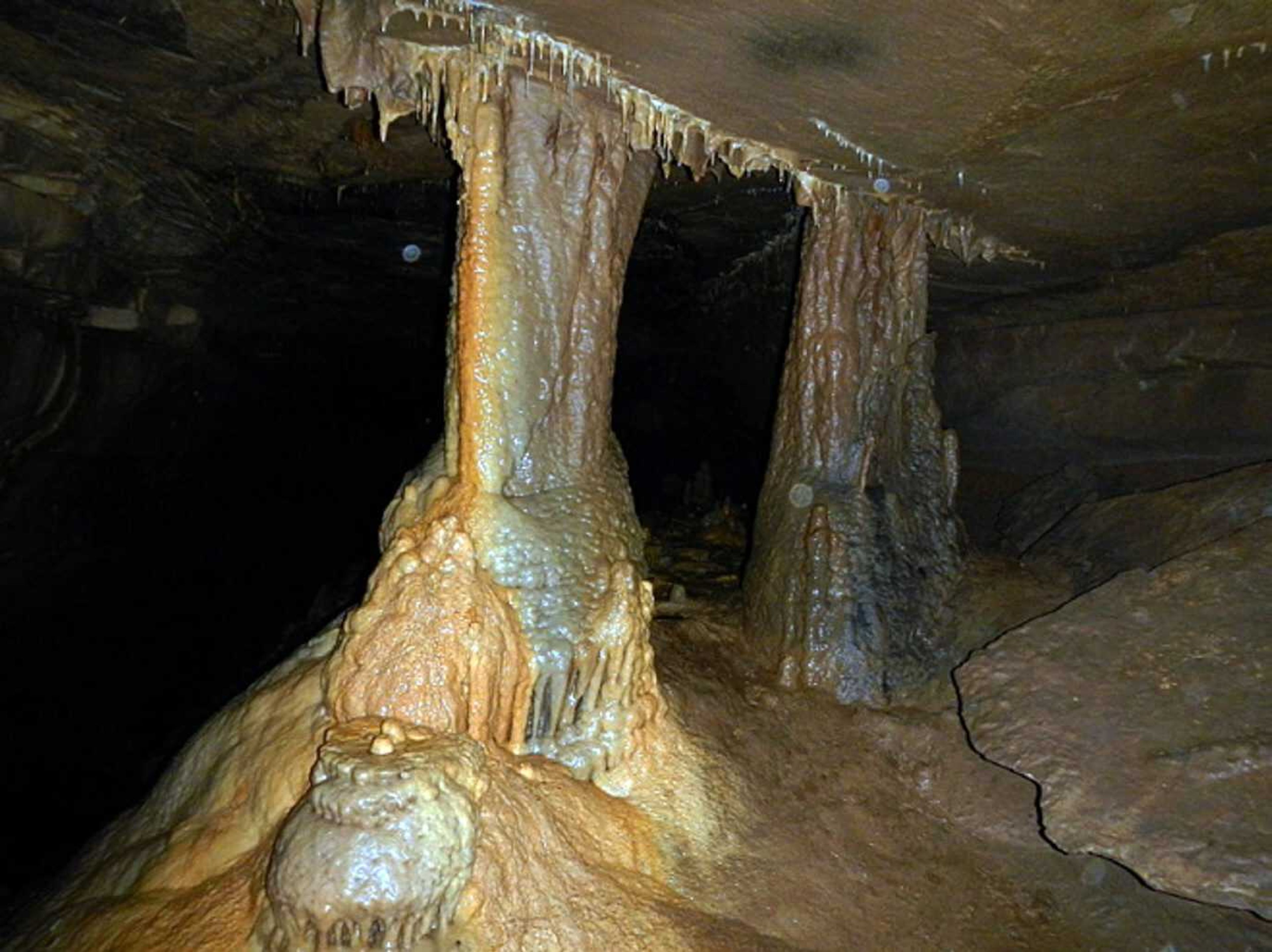 Cavers explore a cavern in Perry County, Missouri, in this undated photo.